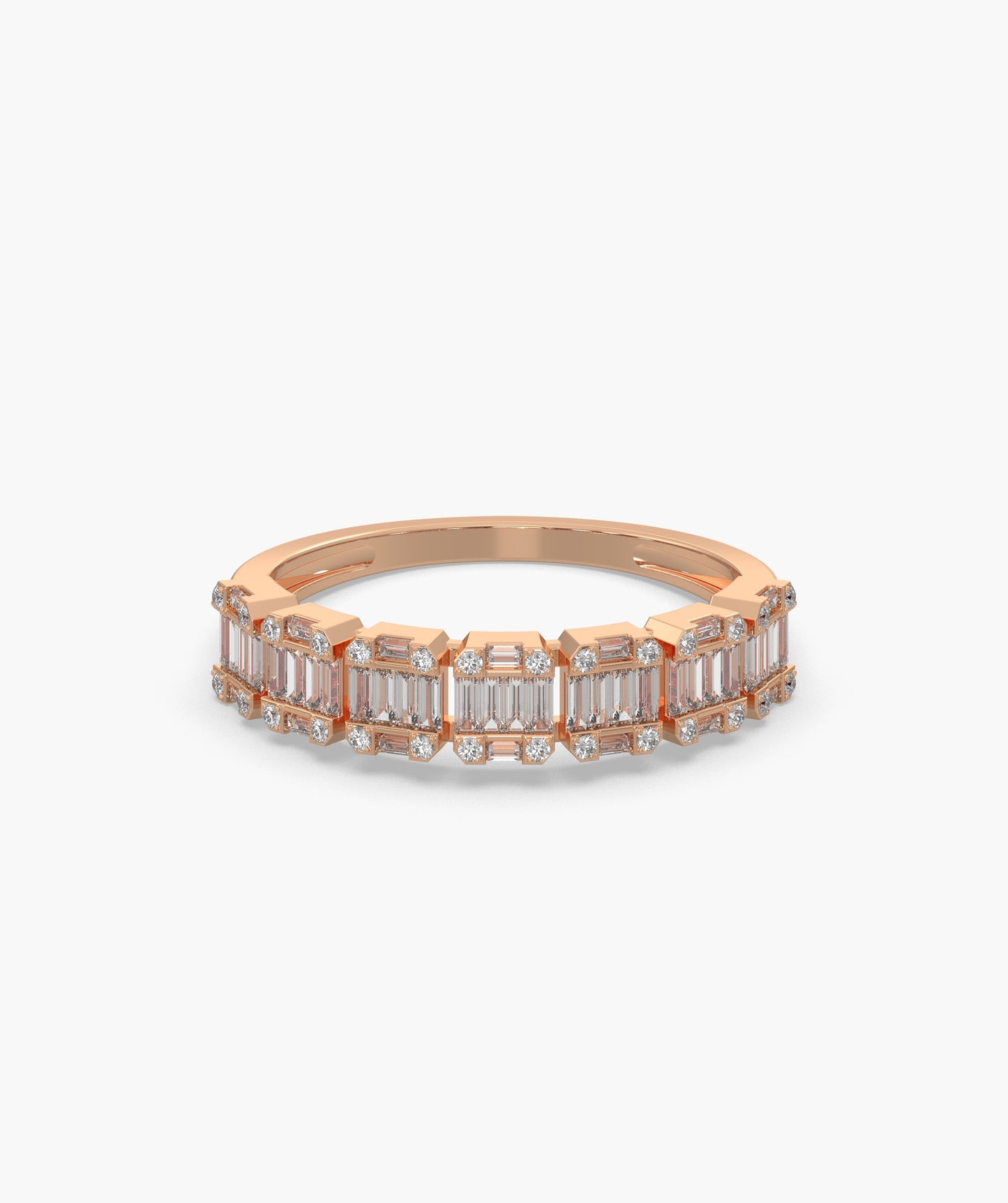 Baguette and Round Diamond Eternity Band