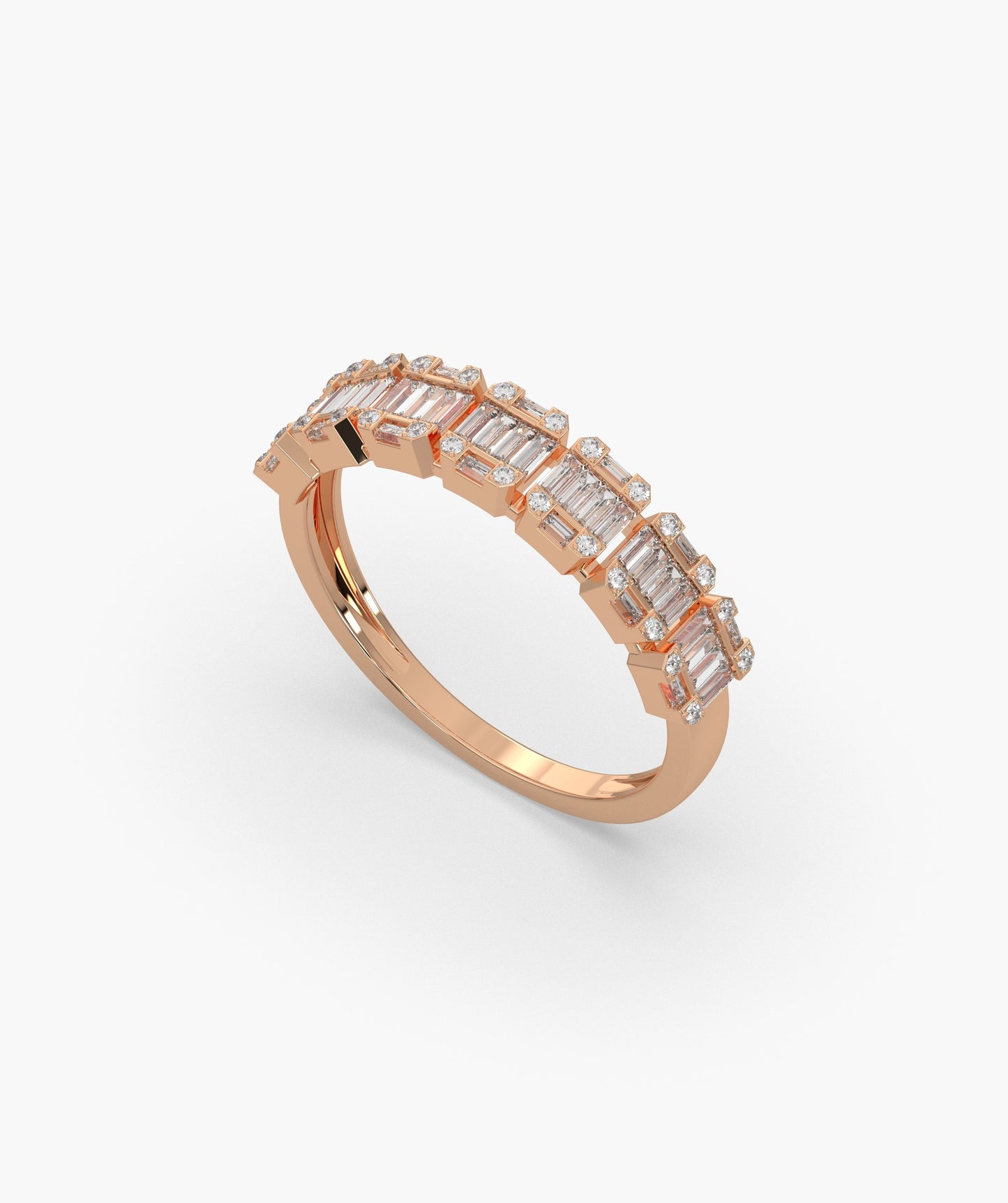 Baguette and Round Diamond Eternity Band