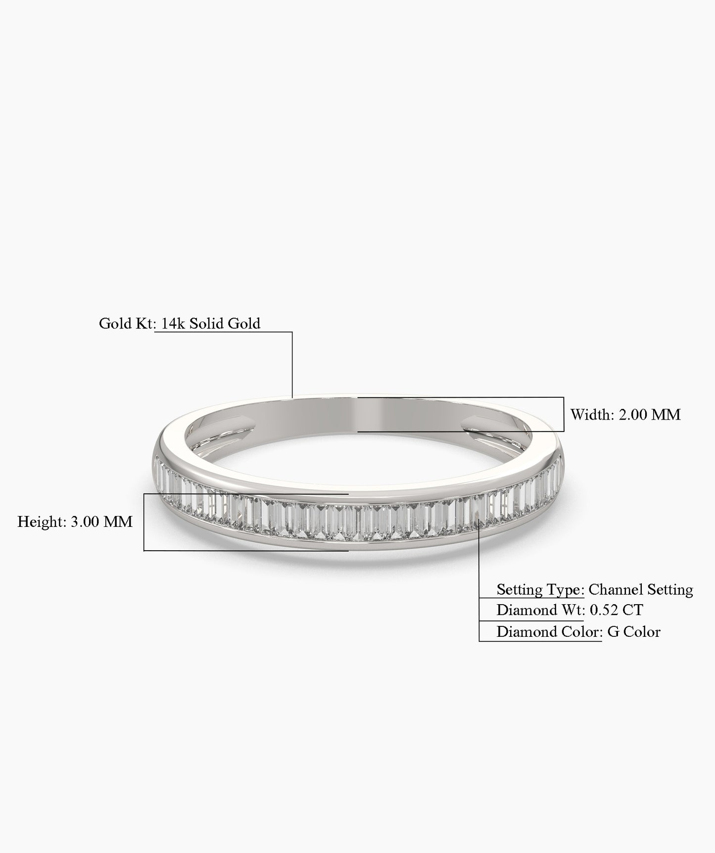 Baguette Diamond Channel-Set Band