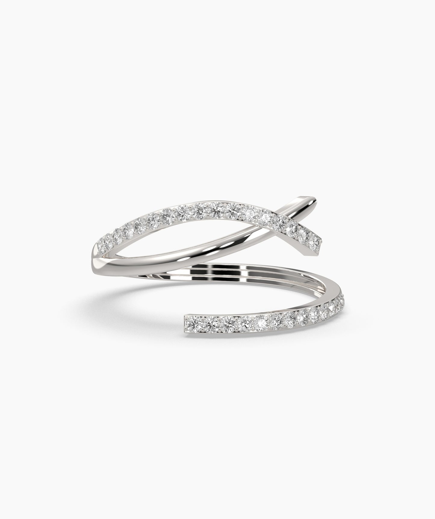 14K Gold Curved Diamond Ring