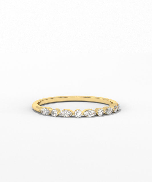 Diamond Band with Unique Stone Shapes