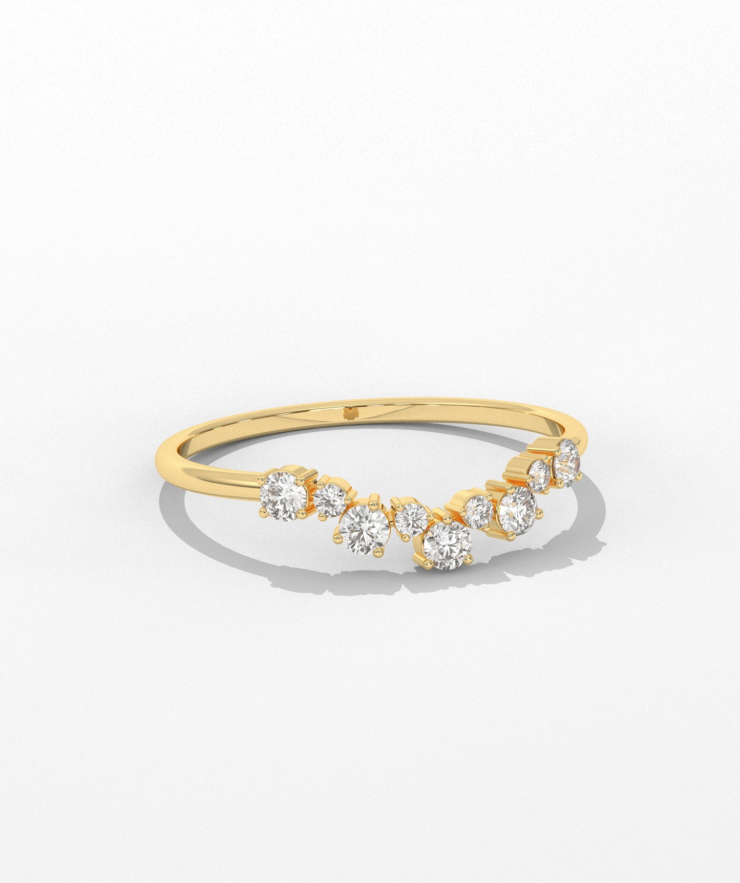 Radiant Tiara Diamond Pavé Crown Ring