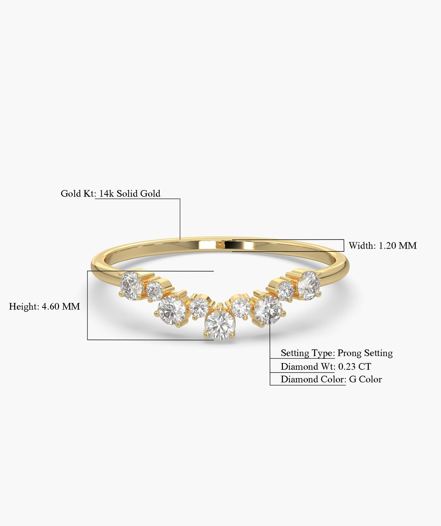 Radiant Tiara Diamond Pavé Crown Ring