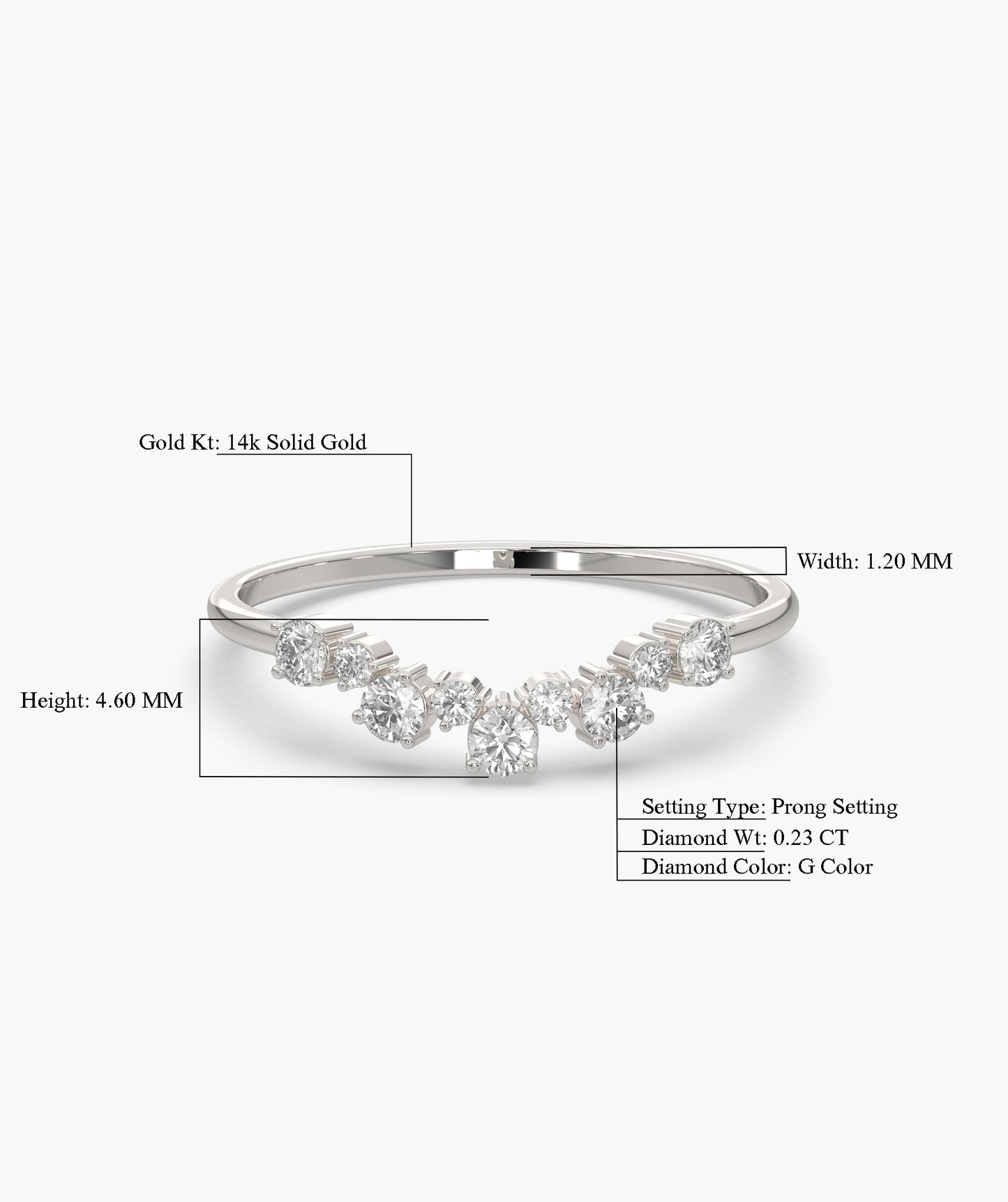 Radiant Tiara Diamond Pavé Crown Ring