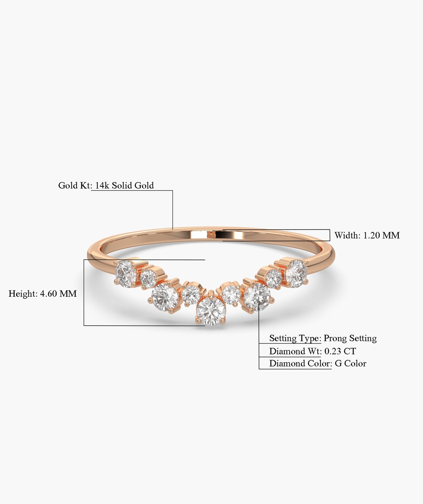 Radiant Tiara Diamond Pavé Crown Ring