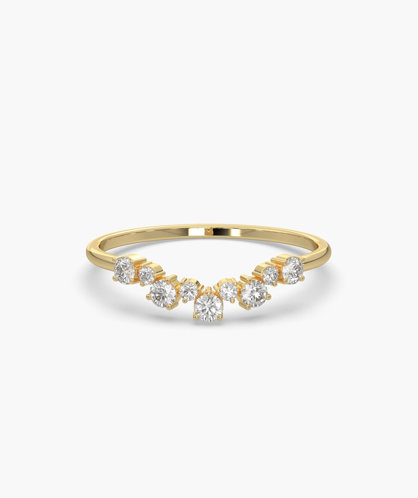 Radiant Tiara Diamond Pavé Crown Ring