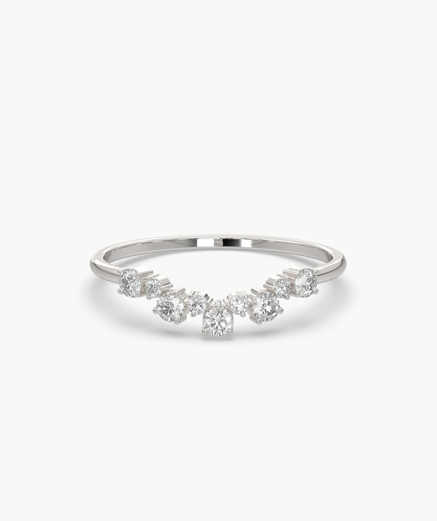 Radiant Tiara Diamond Pavé Crown Ring