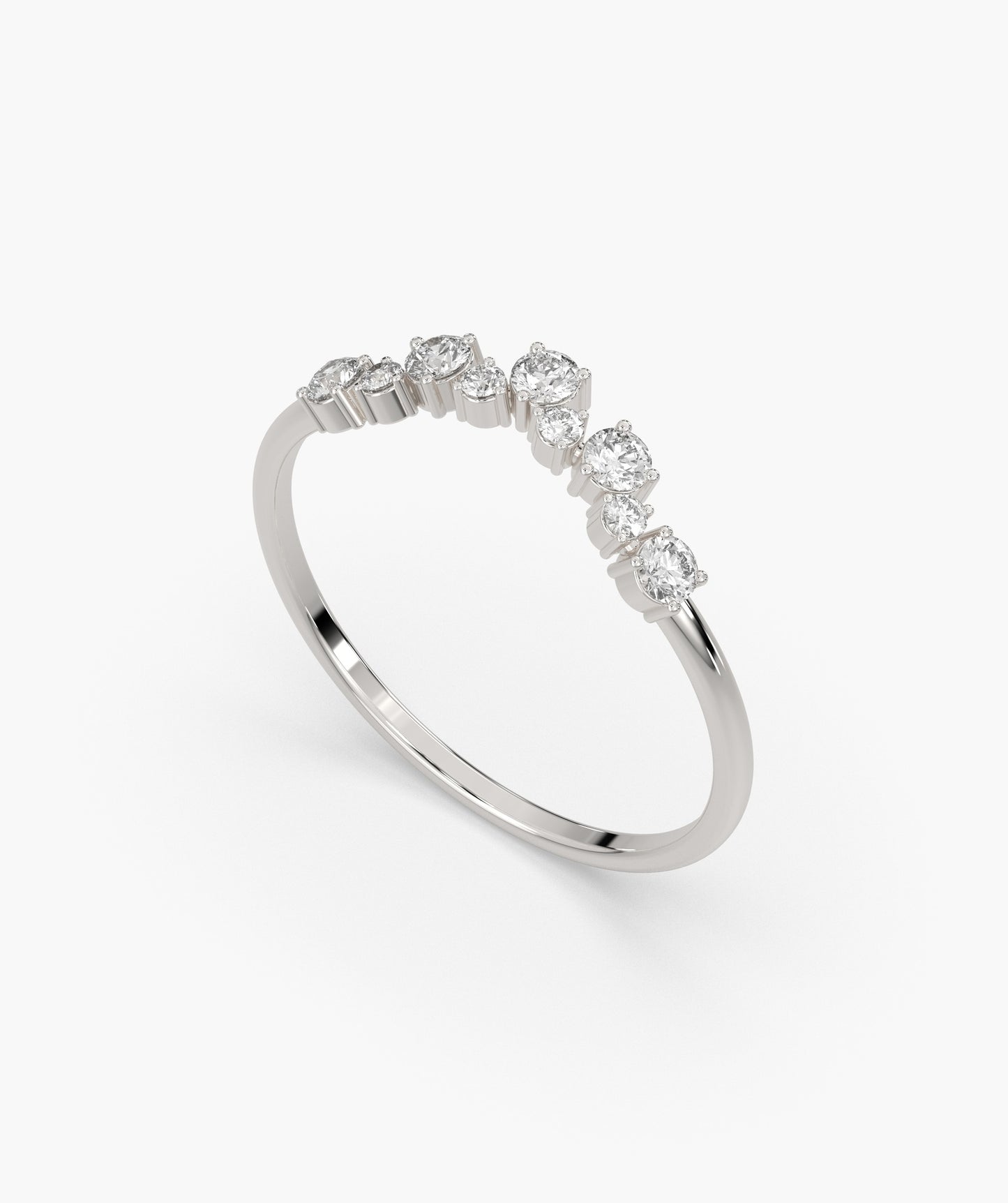 Radiant Tiara Diamond Pavé Crown Ring