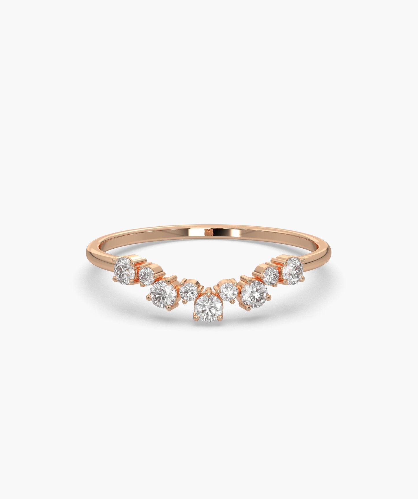 Radiant Tiara Diamond Pavé Crown Ring