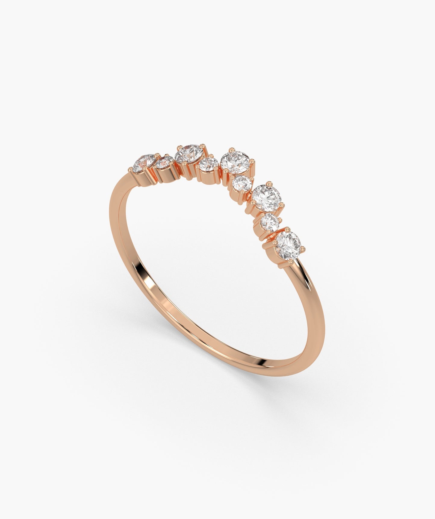 Radiant Tiara Diamond Pavé Crown Ring