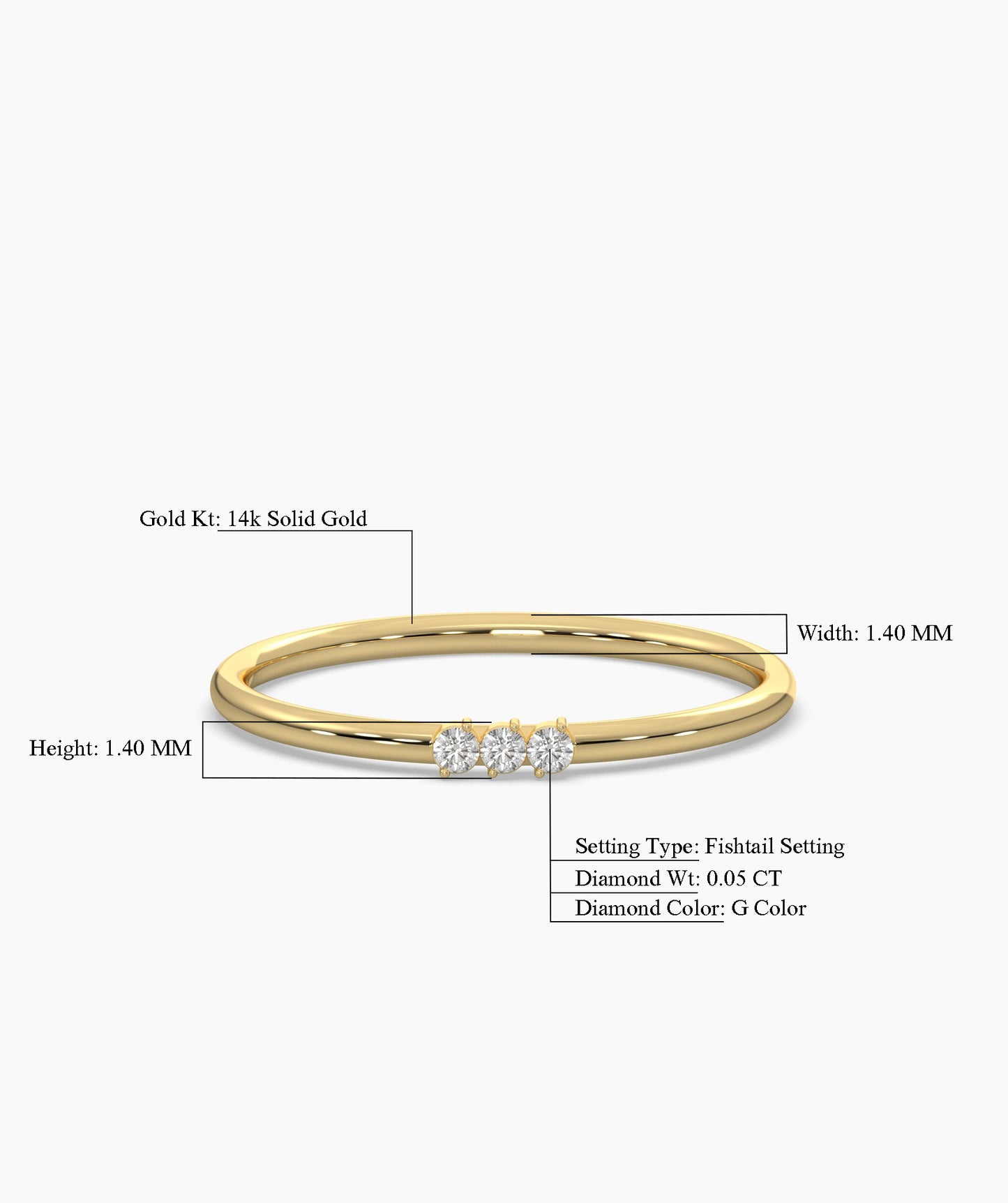 Trinity of Light Minimalist Diamond Band