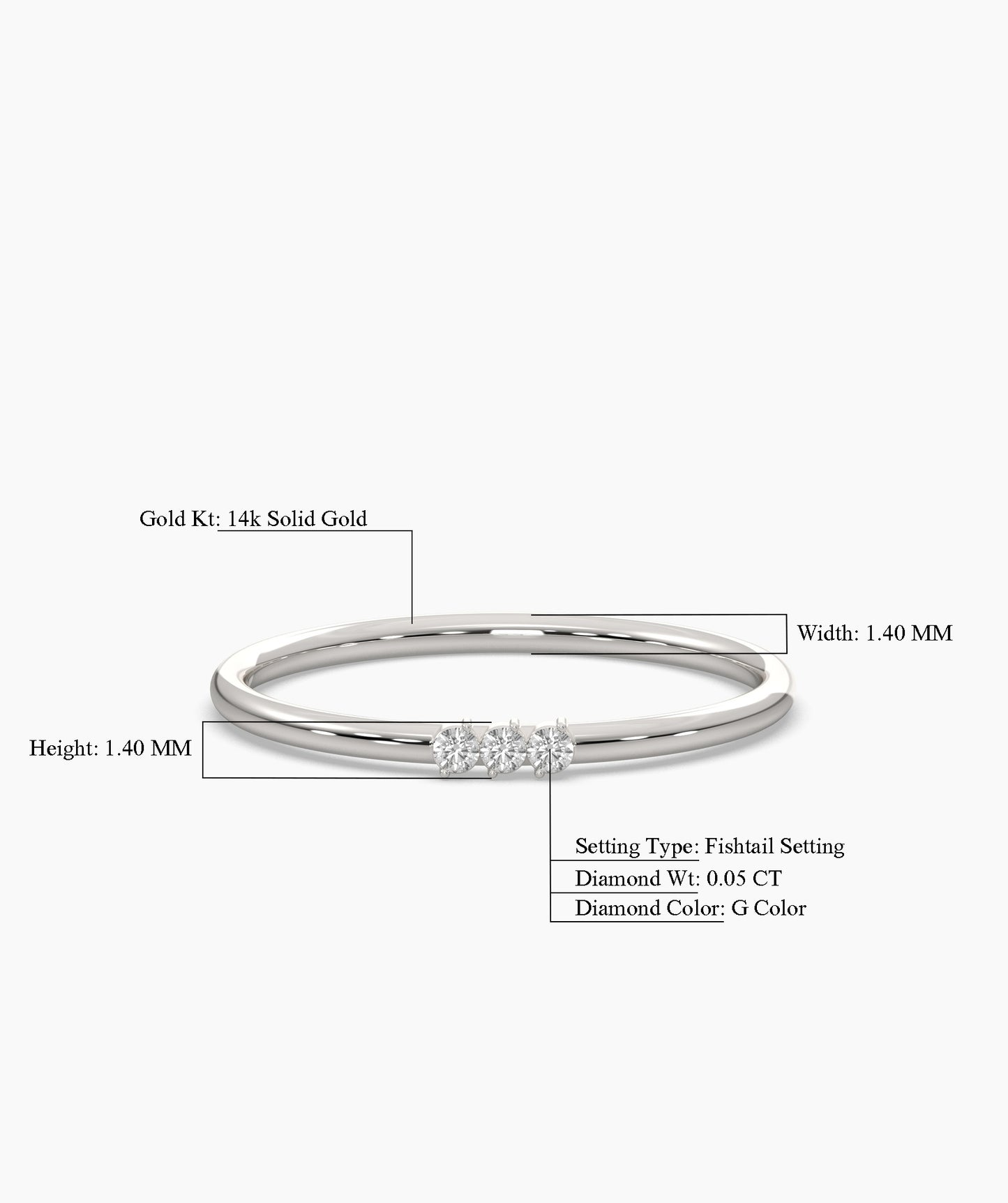 Trinity of Light Minimalist Diamond Band