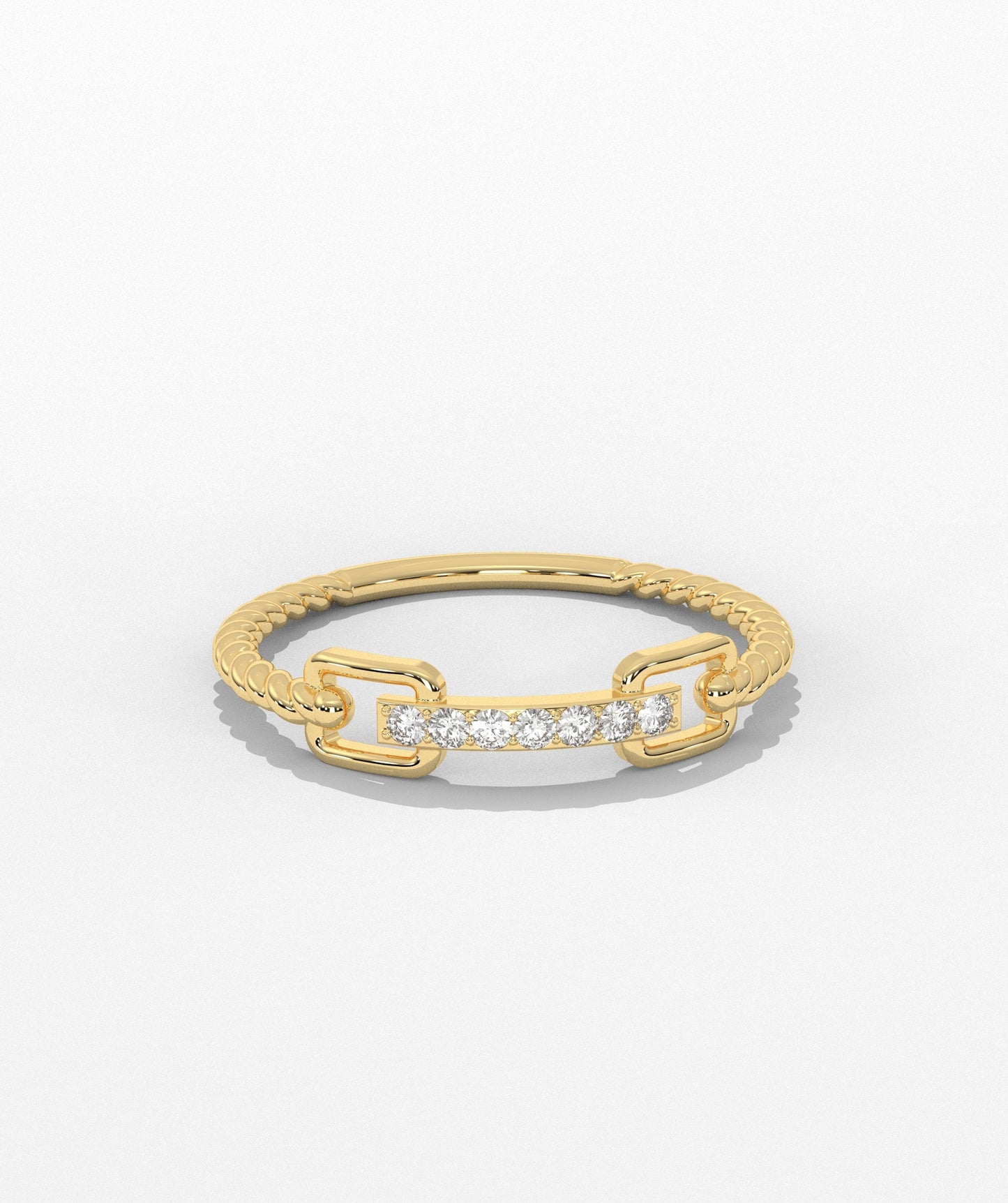 Rope Link Diamond Band