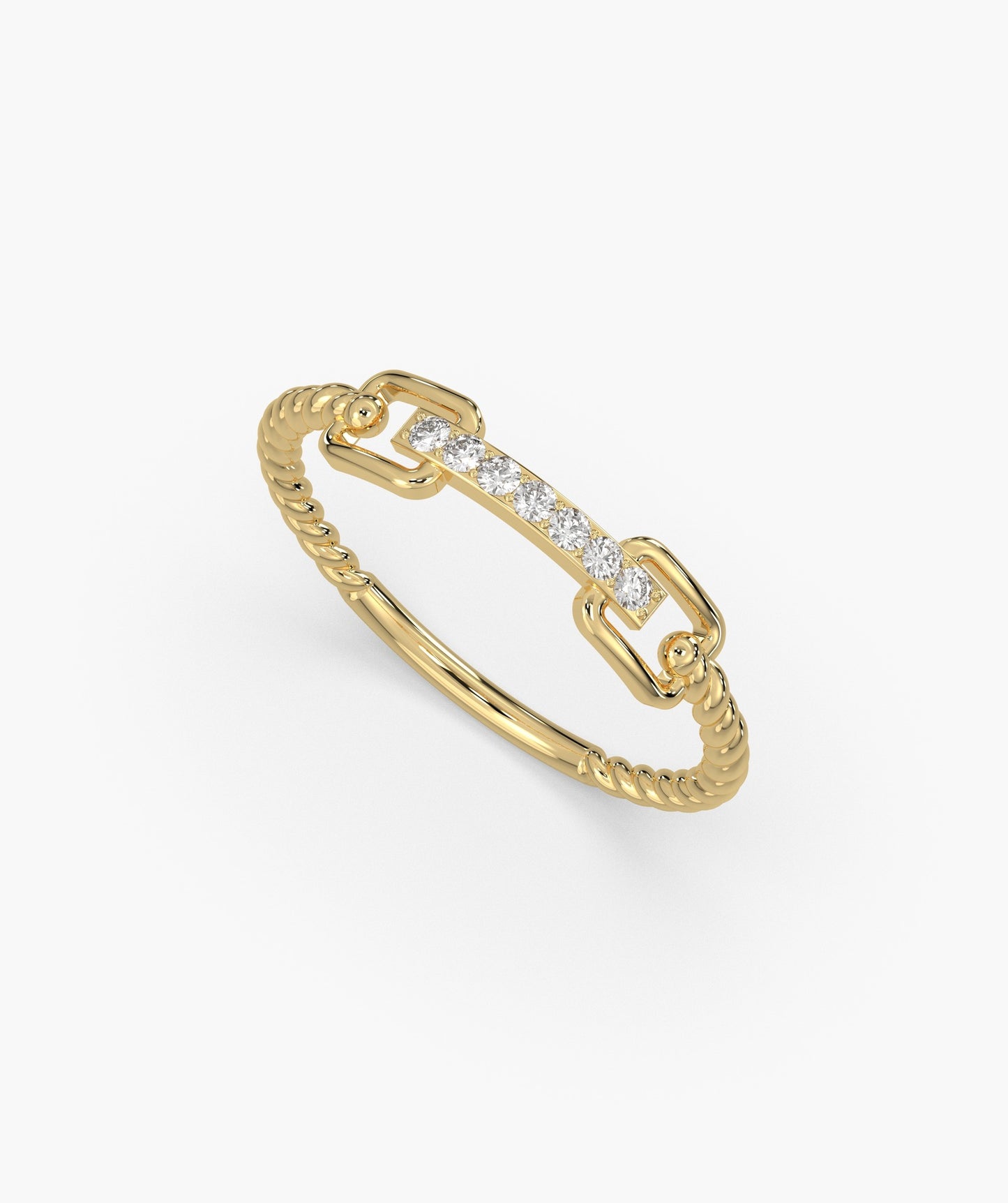 Rope Link Diamond Band