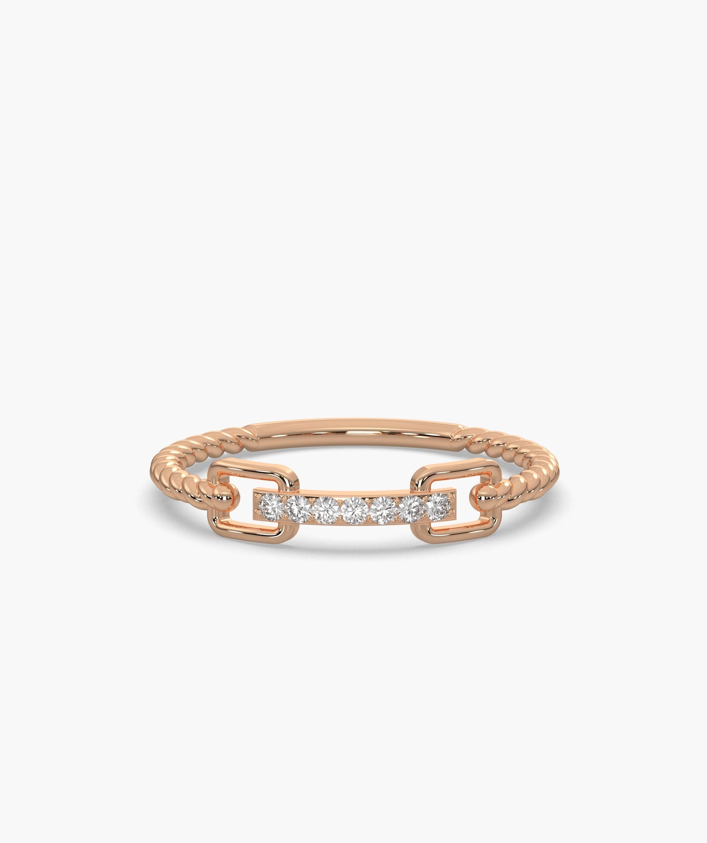 Rope Link Diamond Band