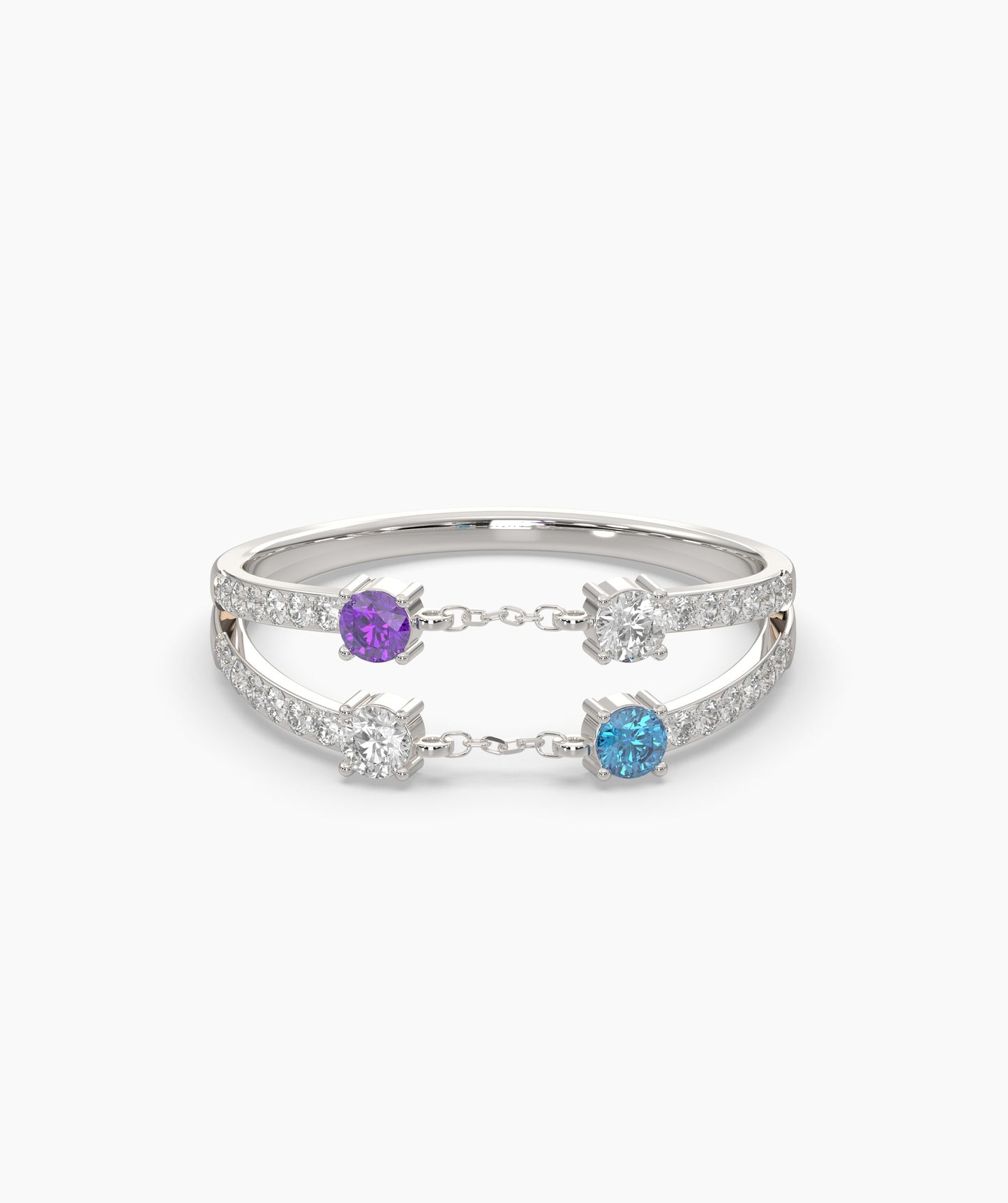 Diamond & Gemstone Chain Ring