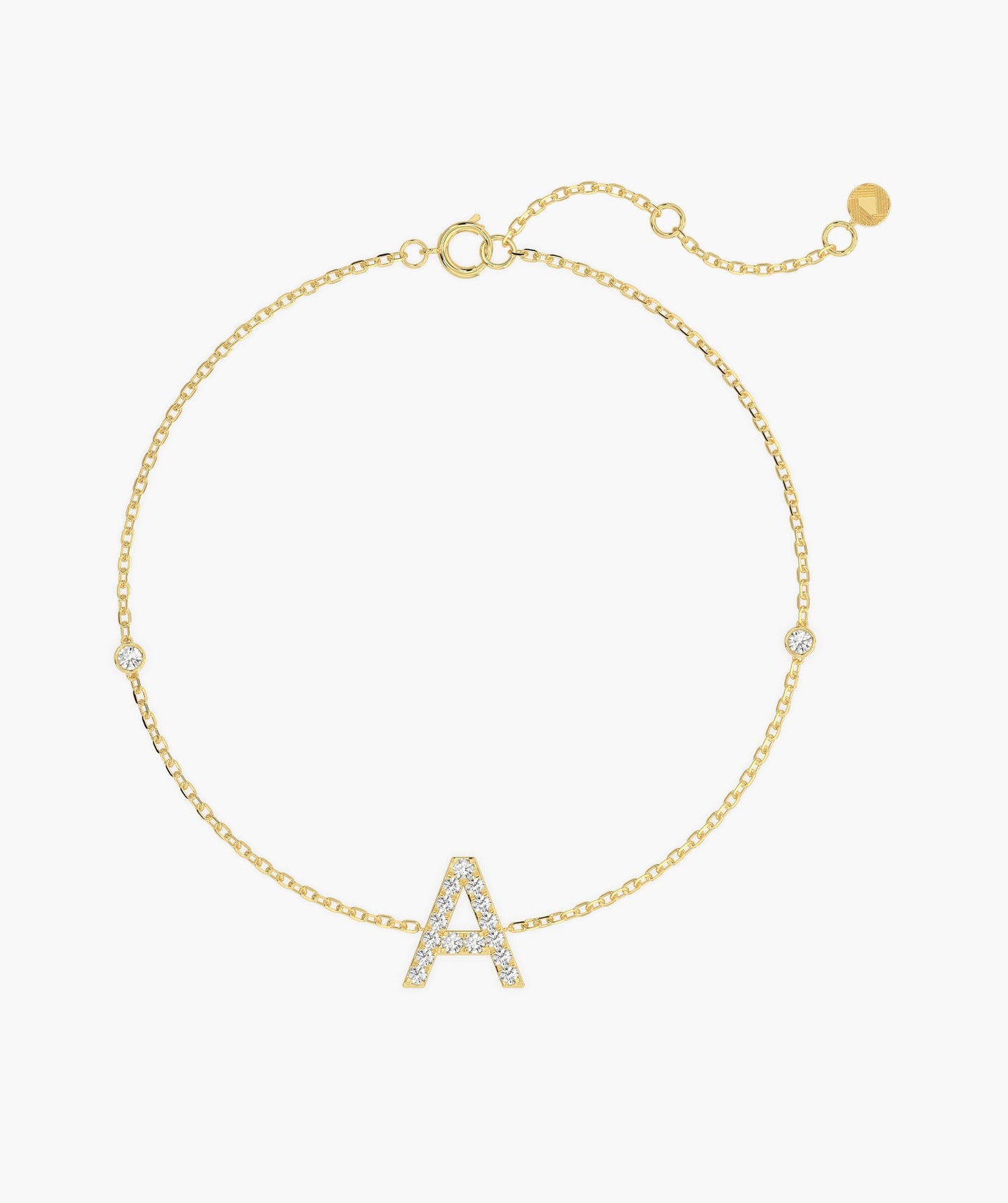 Pave Diamond Initial Bracelet