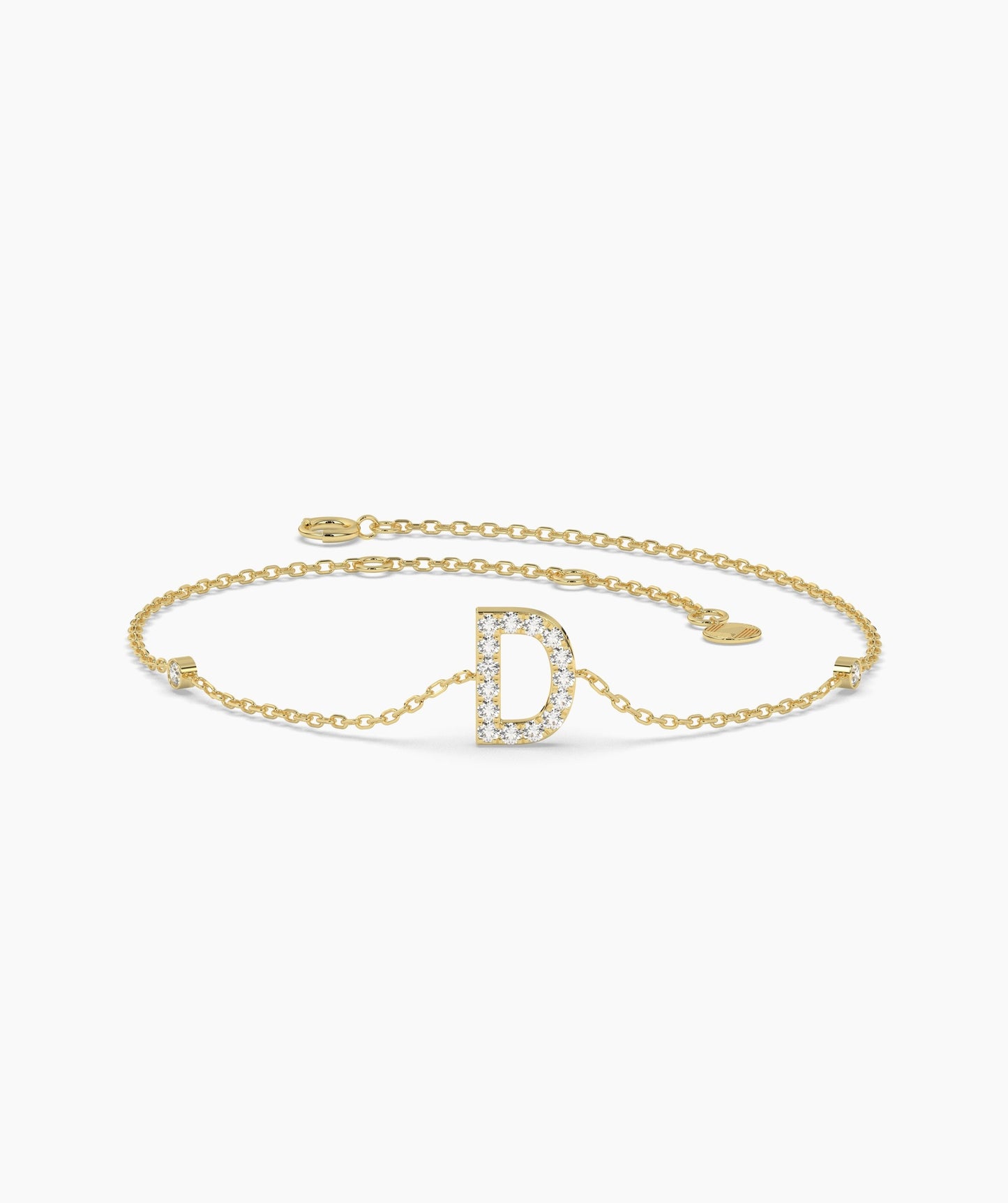 Chic D Letter Diamond Bracelet