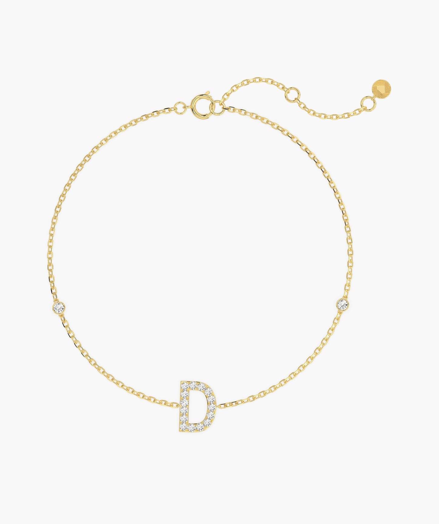 Chic D Letter Diamond Bracelet