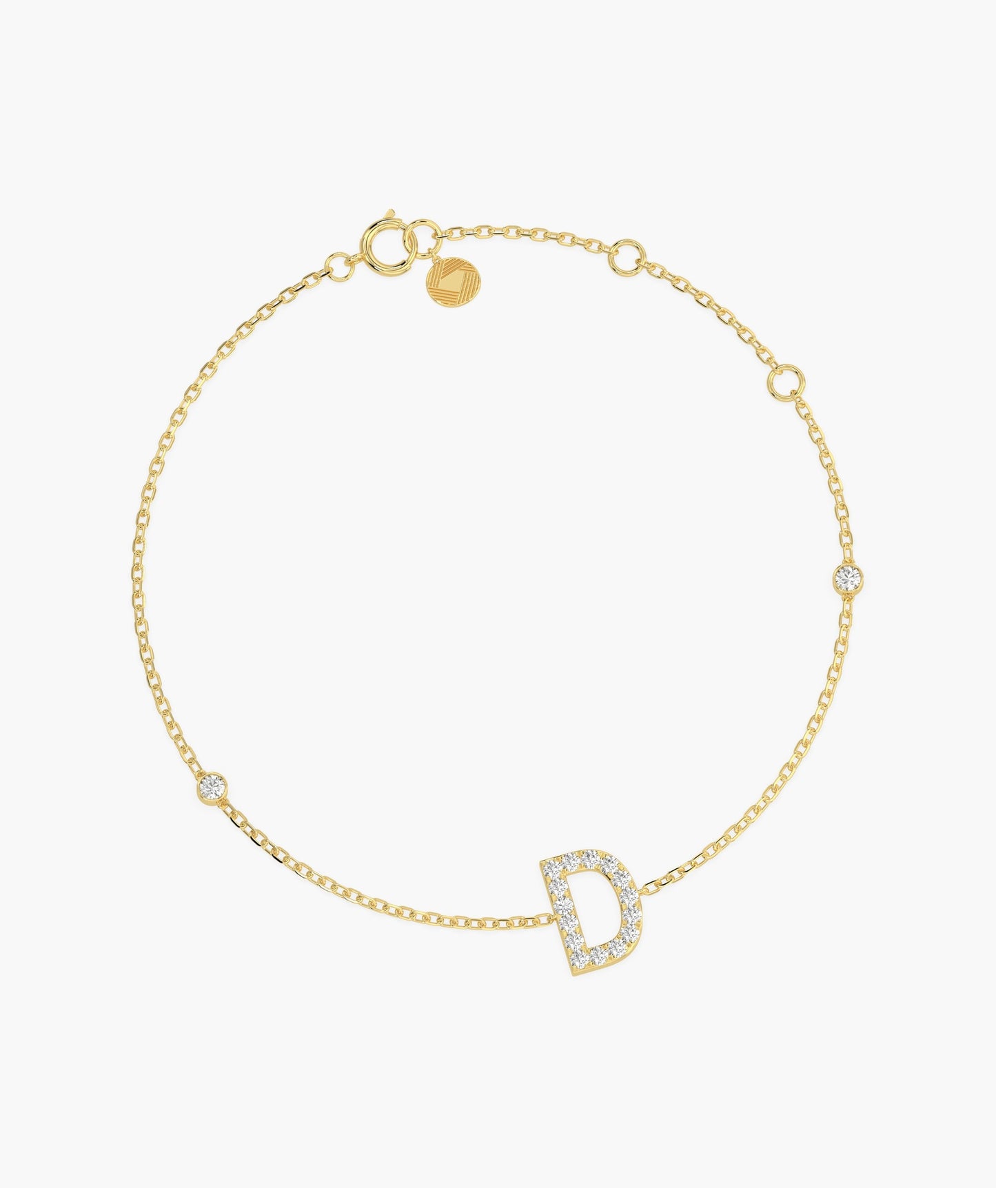 Chic D Letter Diamond Bracelet