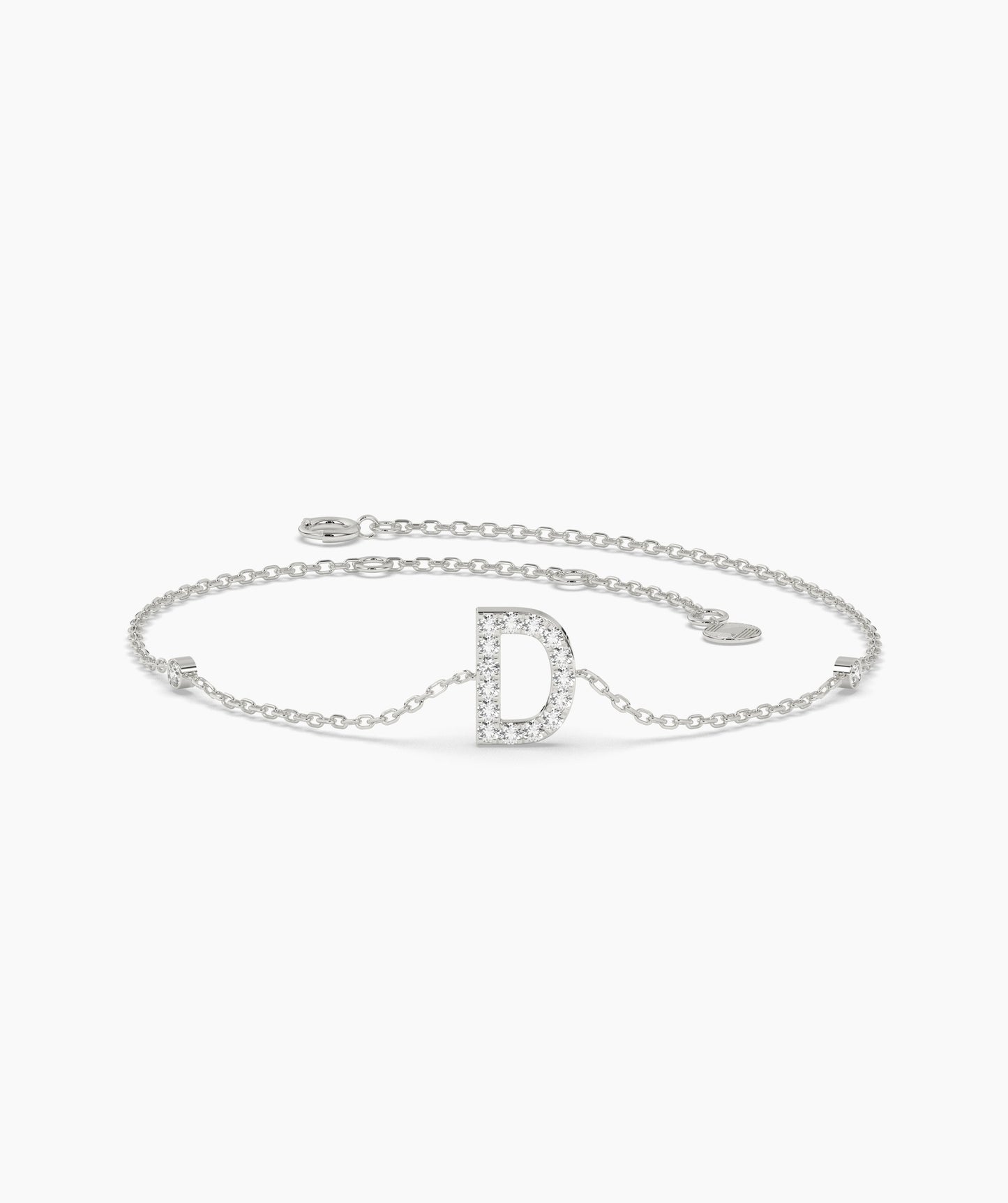 Chic D Letter Diamond Bracelet