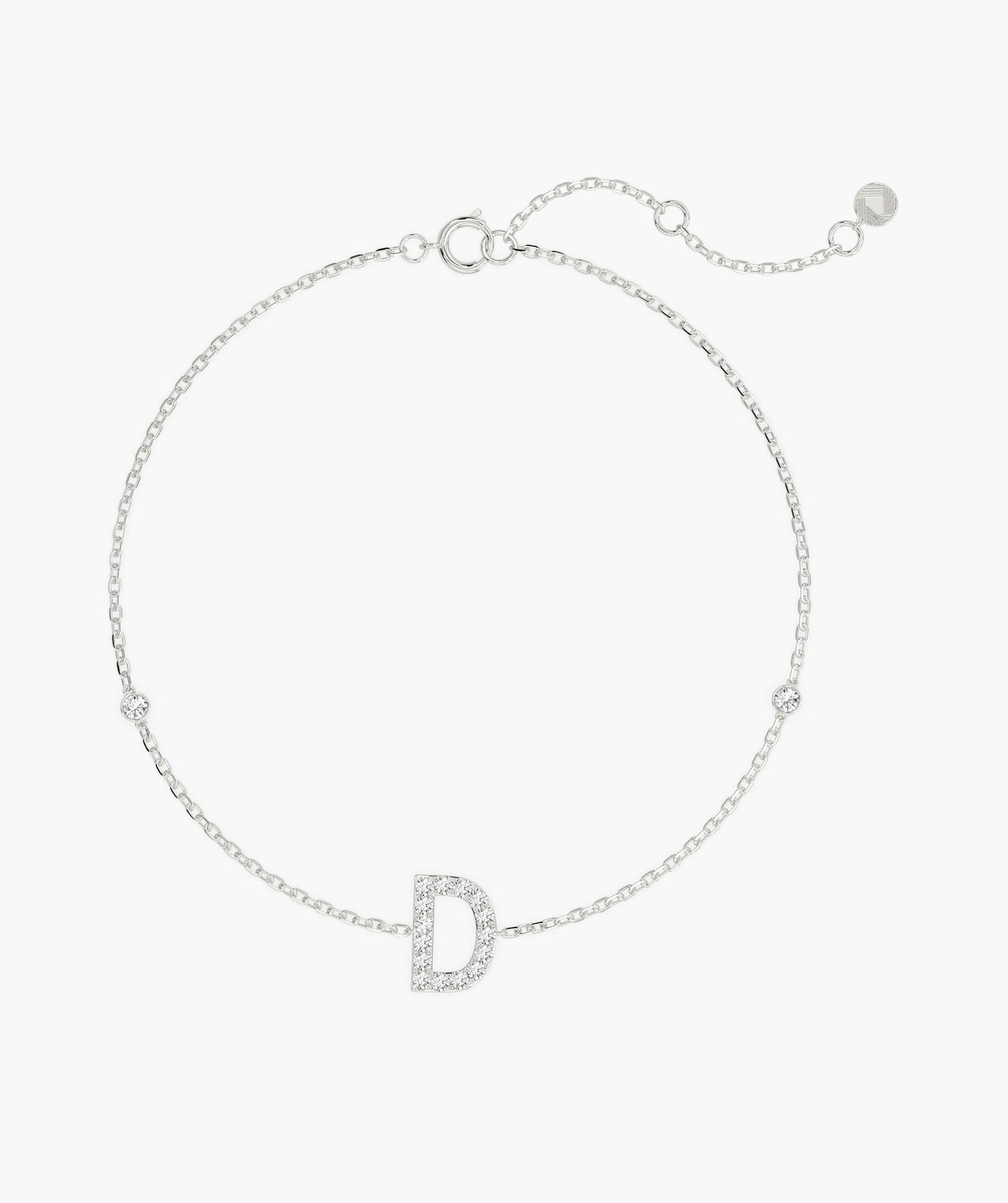 Chic D Letter Diamond Bracelet