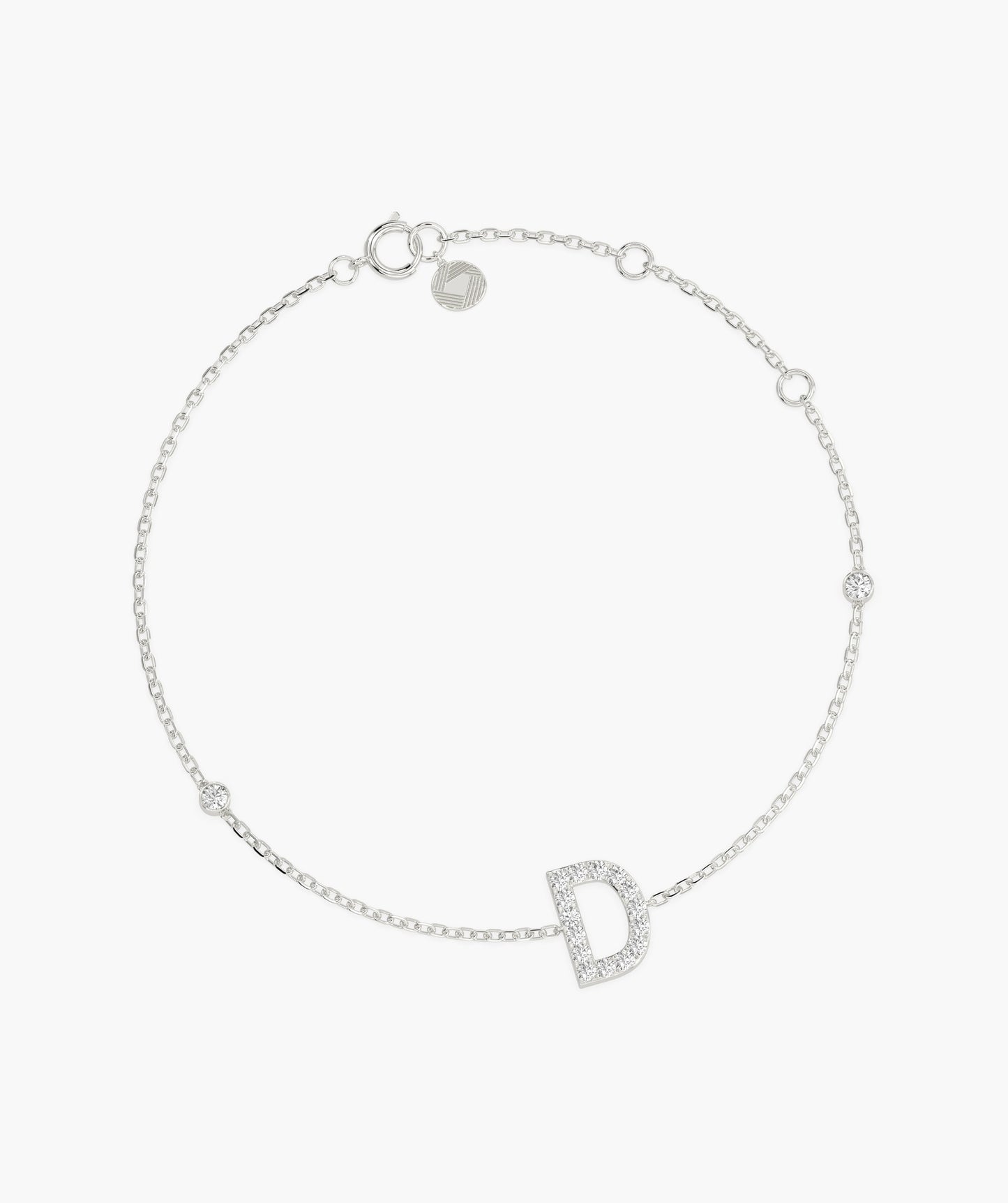 Chic D Letter Diamond Bracelet