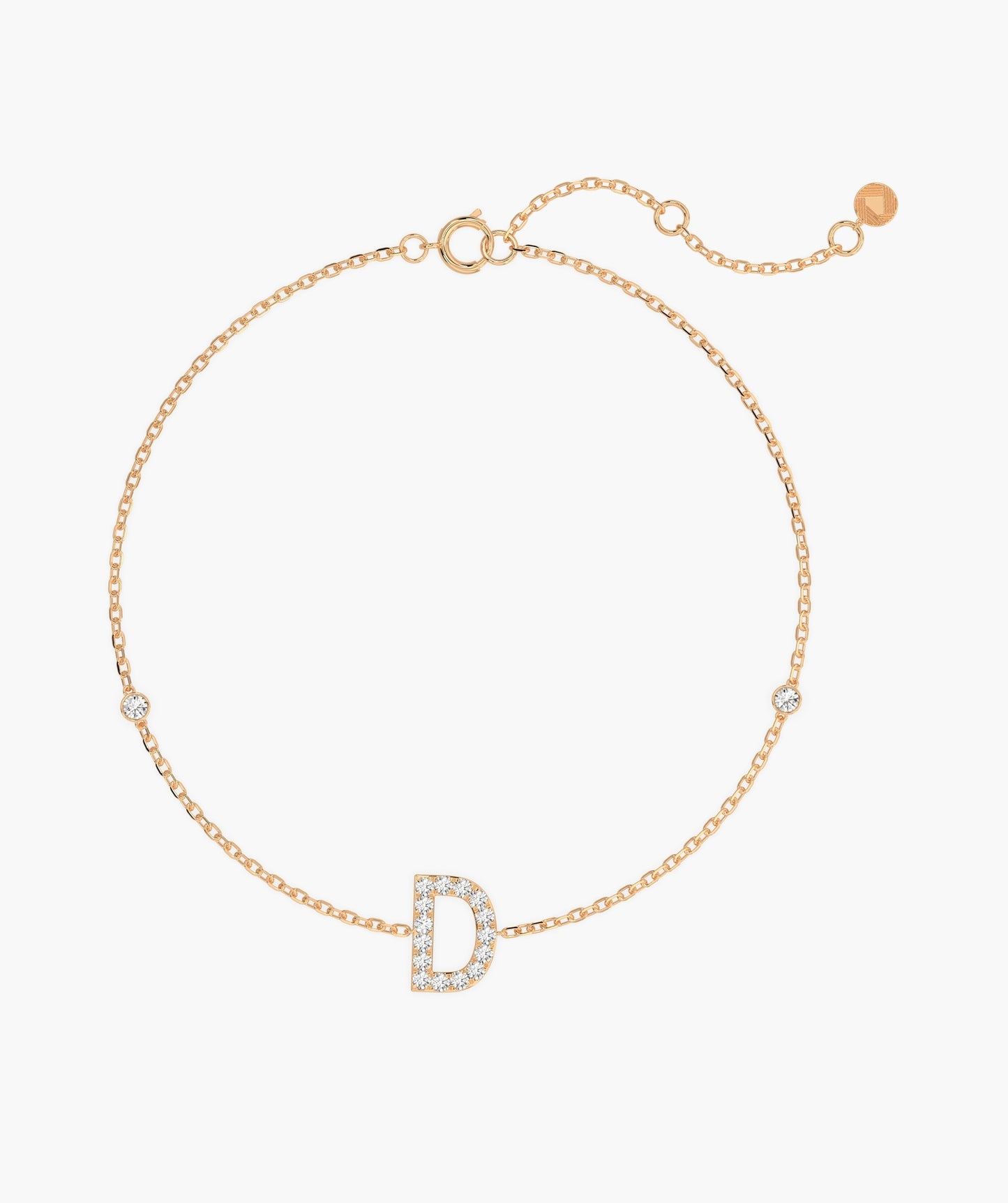 Chic D Letter Diamond Bracelet