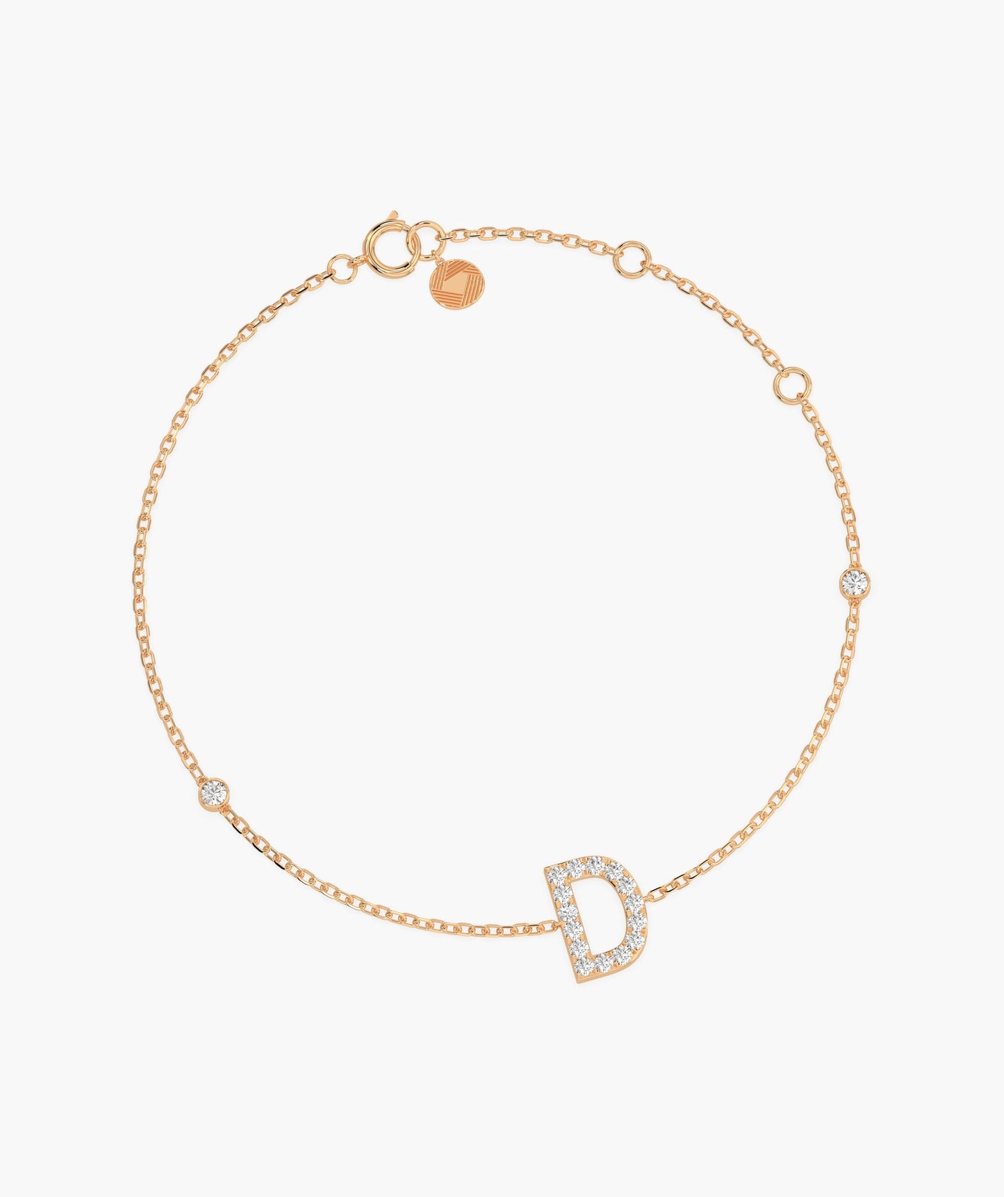 Chic D Letter Diamond Bracelet
