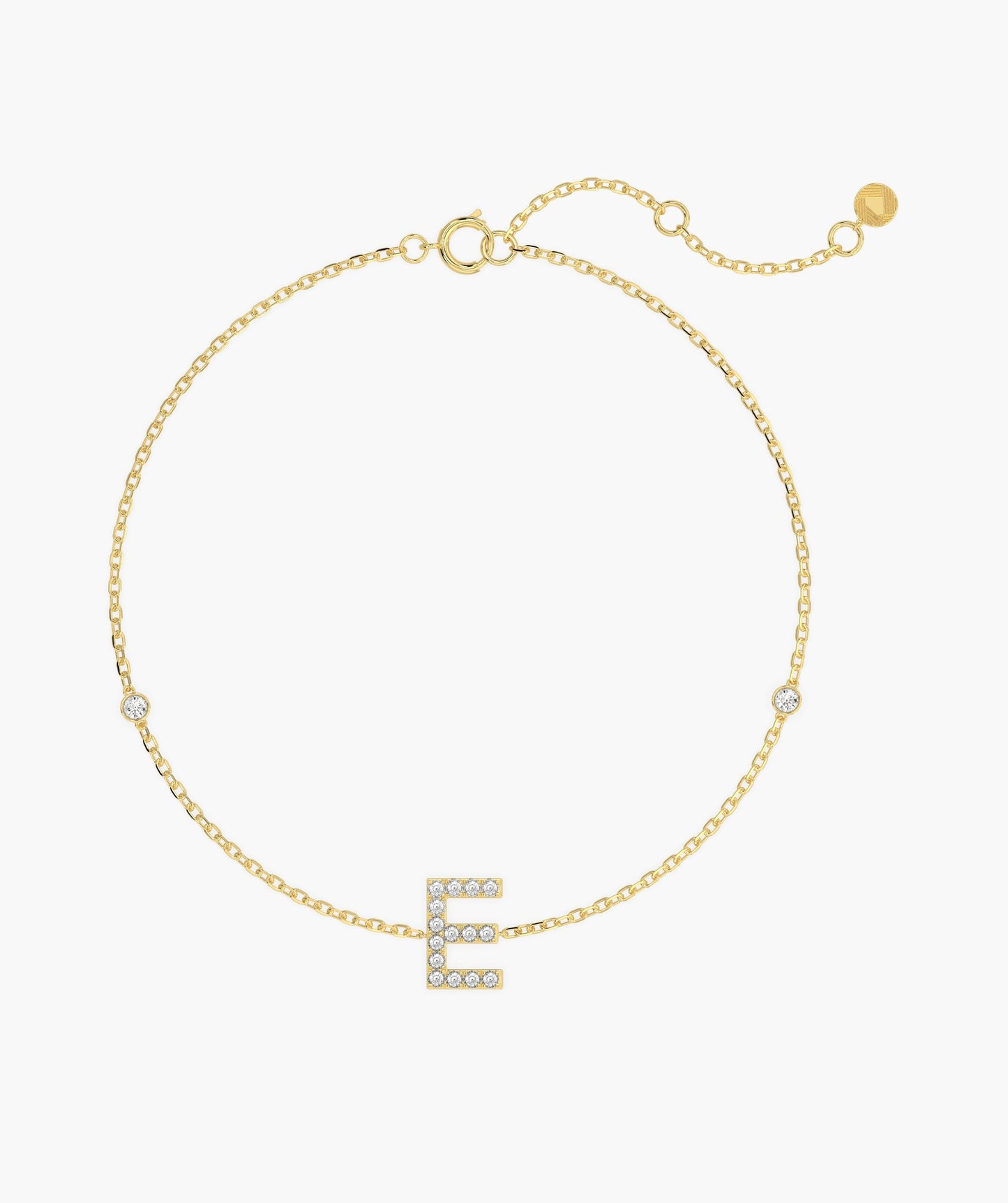 Personalized E Initial Diamond Accent Bracelet
