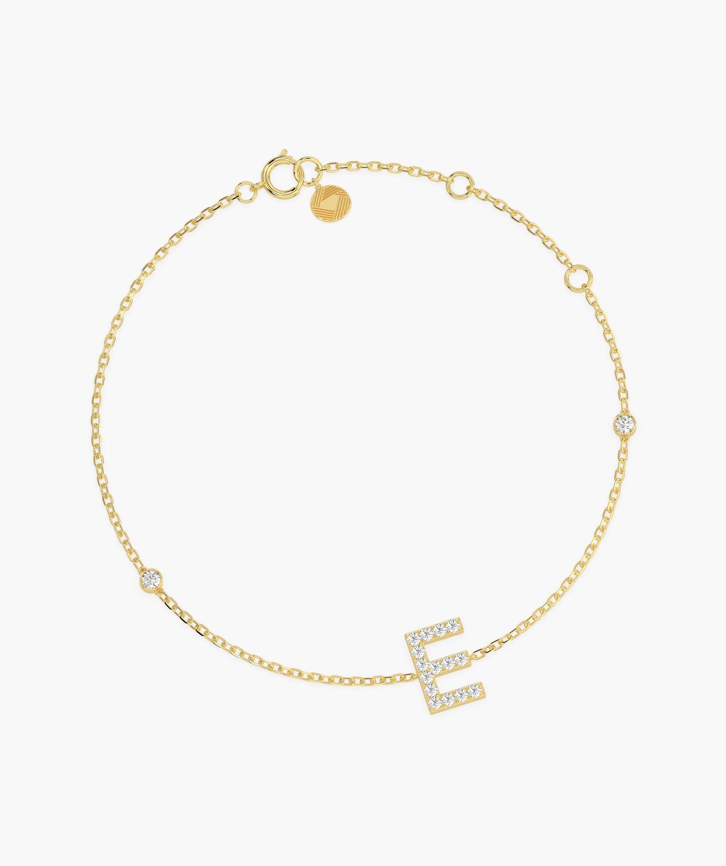 Personalized E Initial Diamond Accent Bracelet