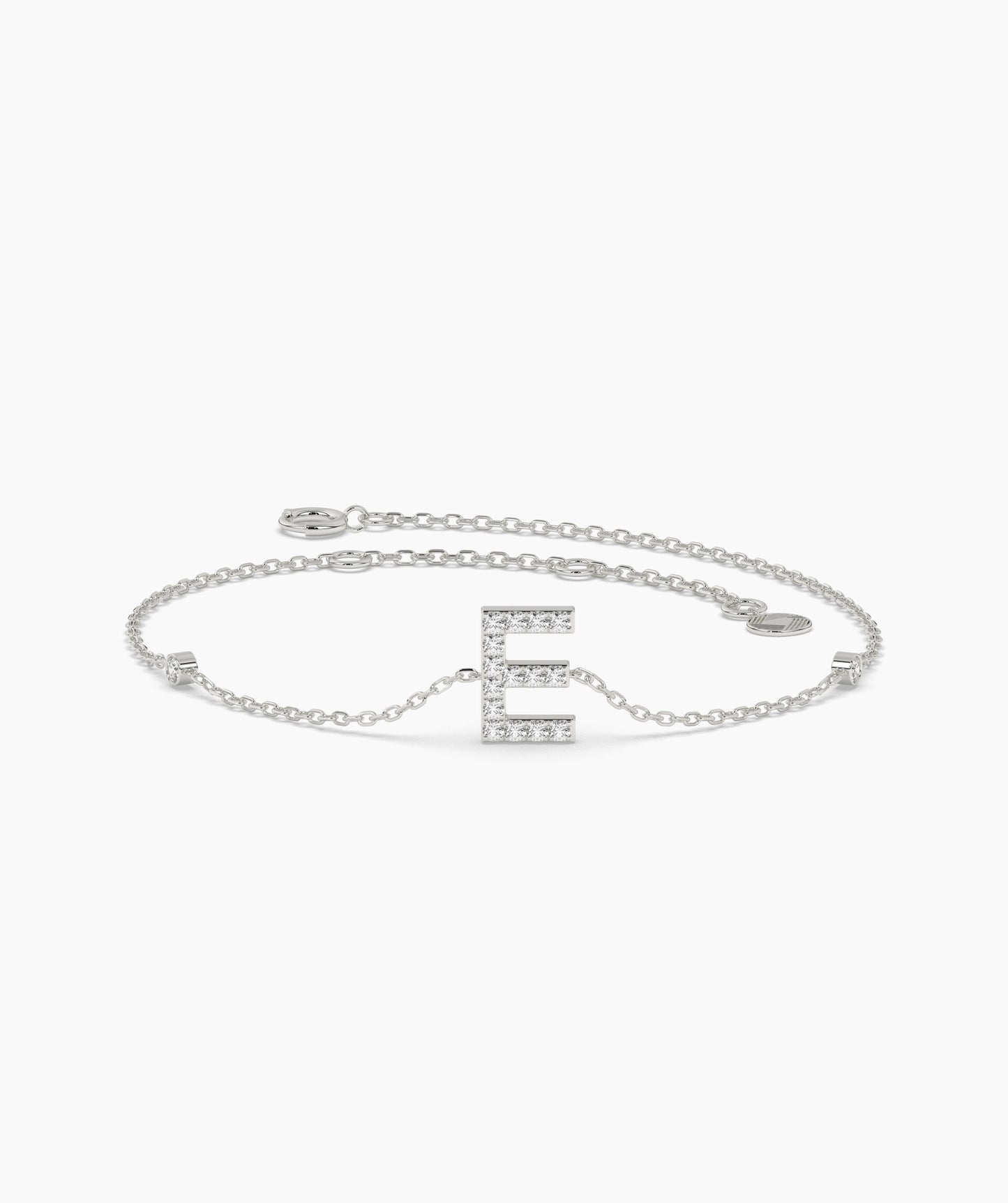 Personalized E Initial Diamond Accent Bracelet