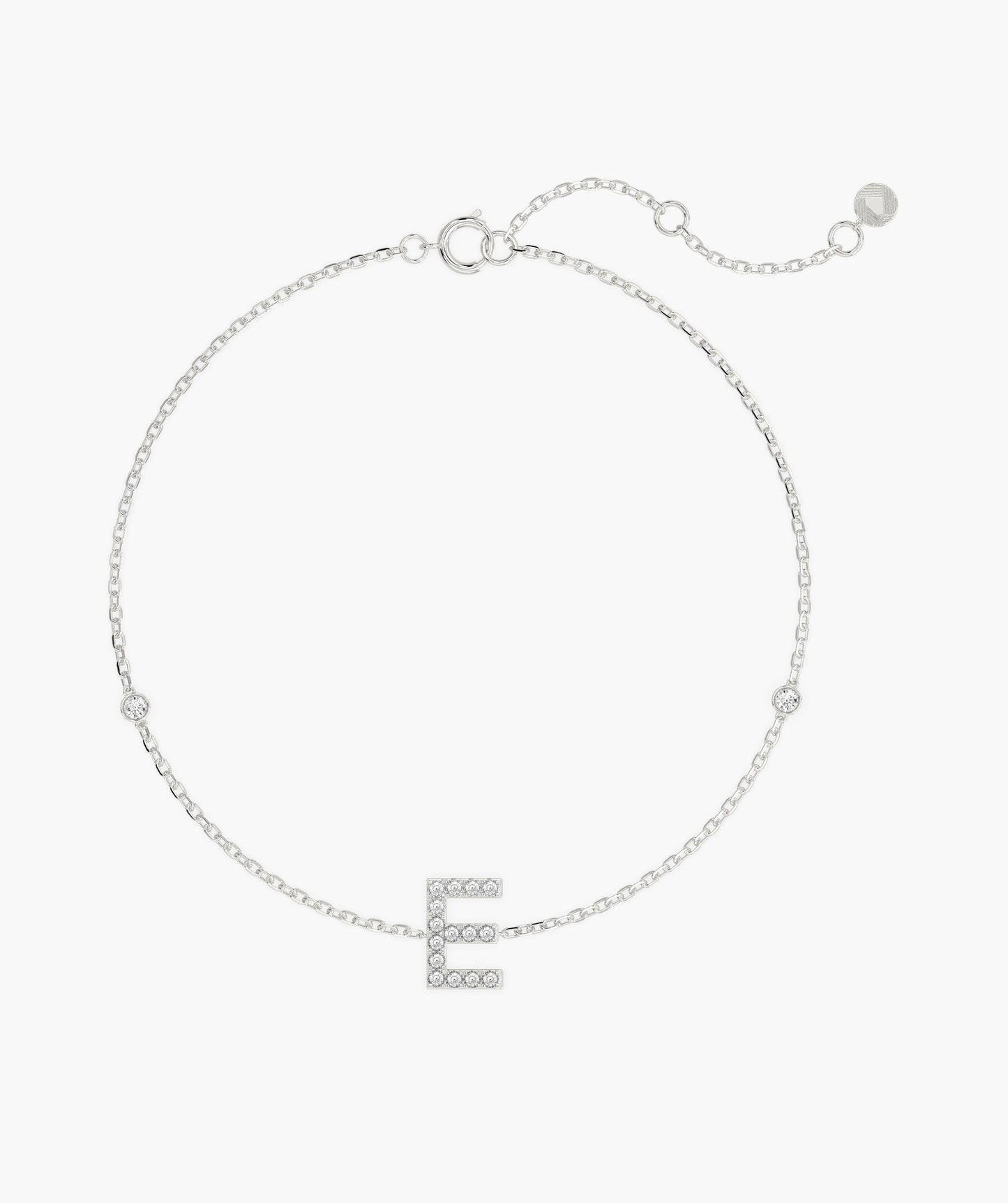 Personalized E Initial Diamond Accent Bracelet