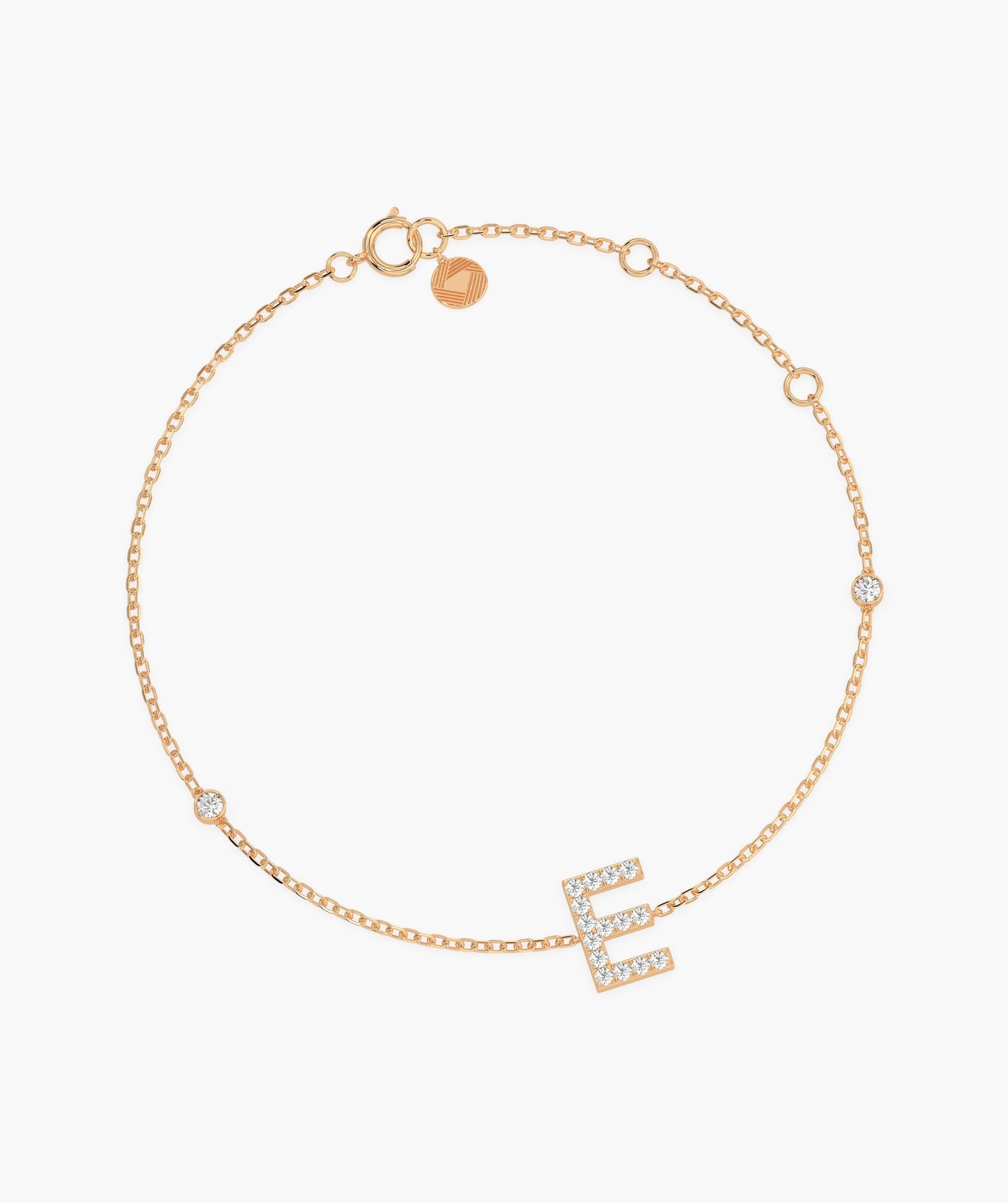 Personalized E Initial Diamond Accent Bracelet