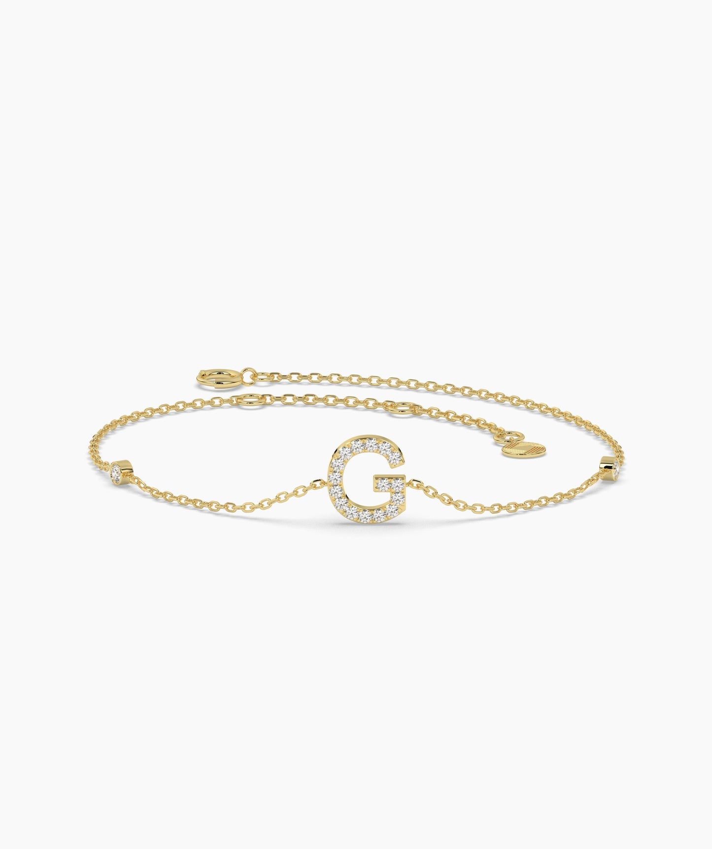 Adorned Initial G Gold Bracelet