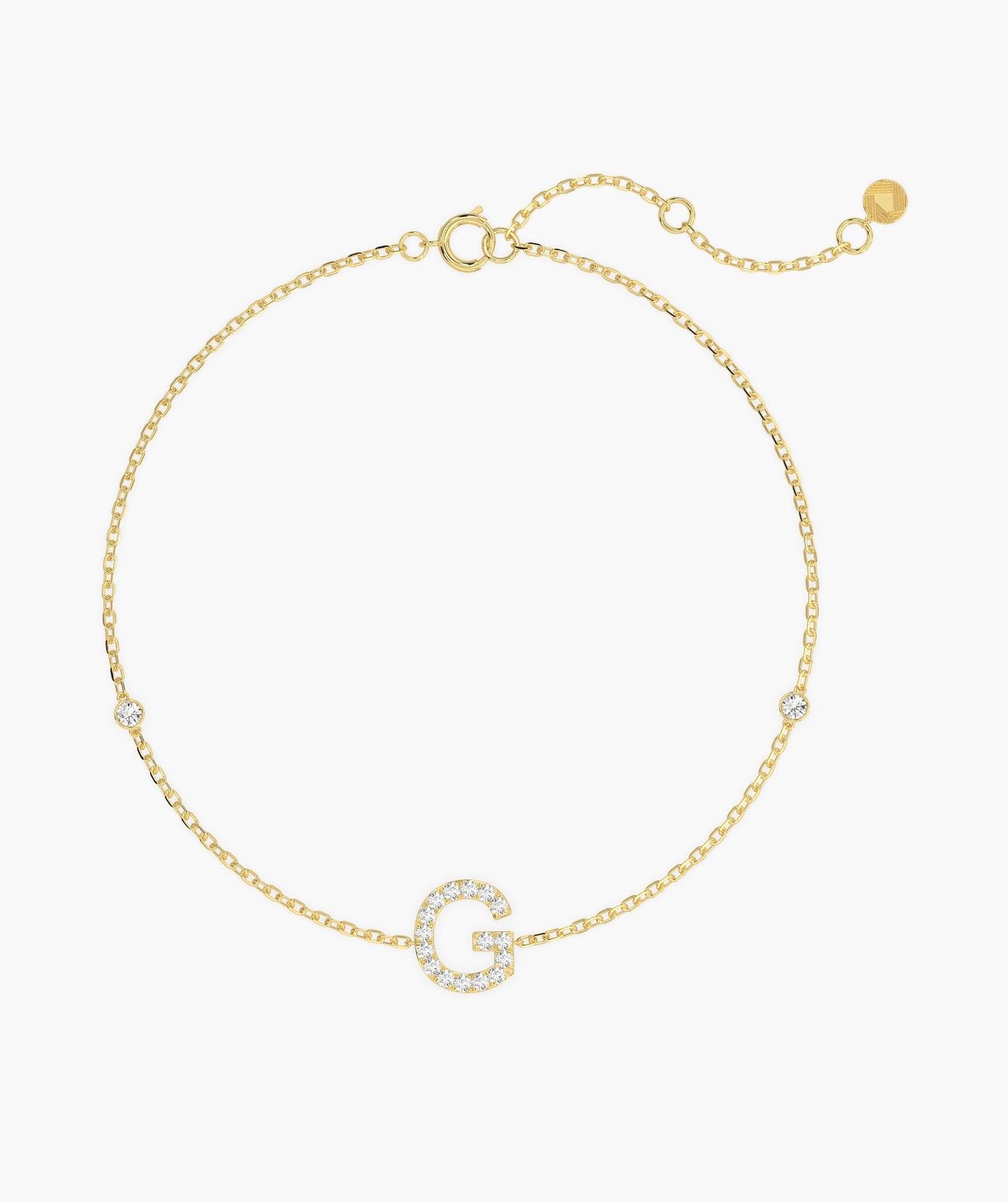 Adorned Initial G Gold Bracelet