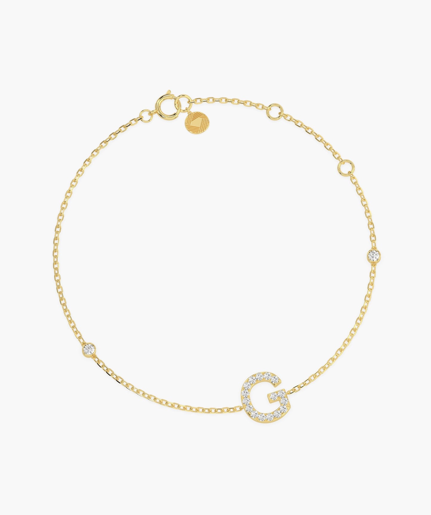 Adorned Initial G Gold Bracelet