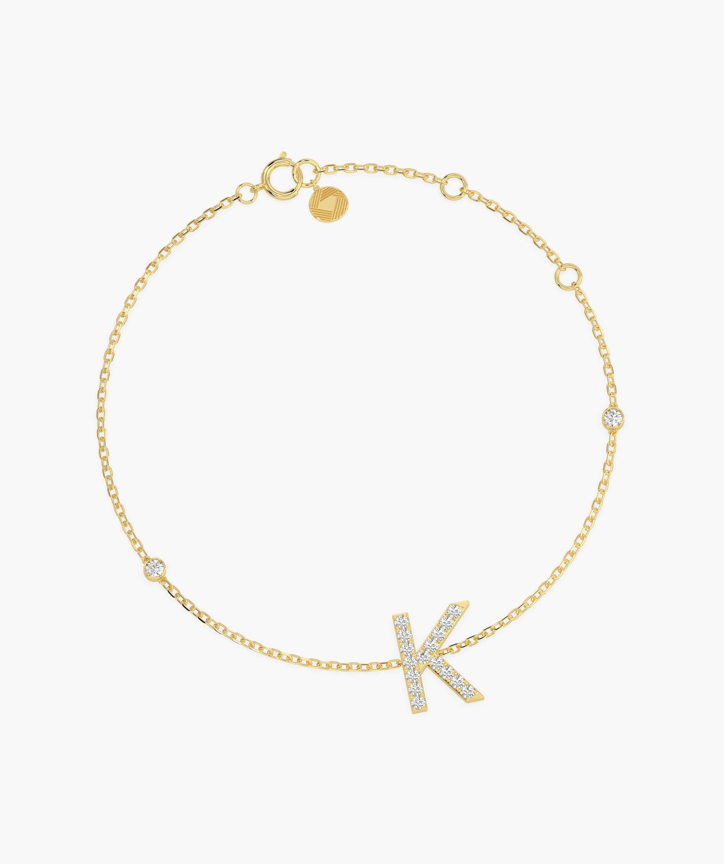 Elegant K Initial Sparkle Bracelet