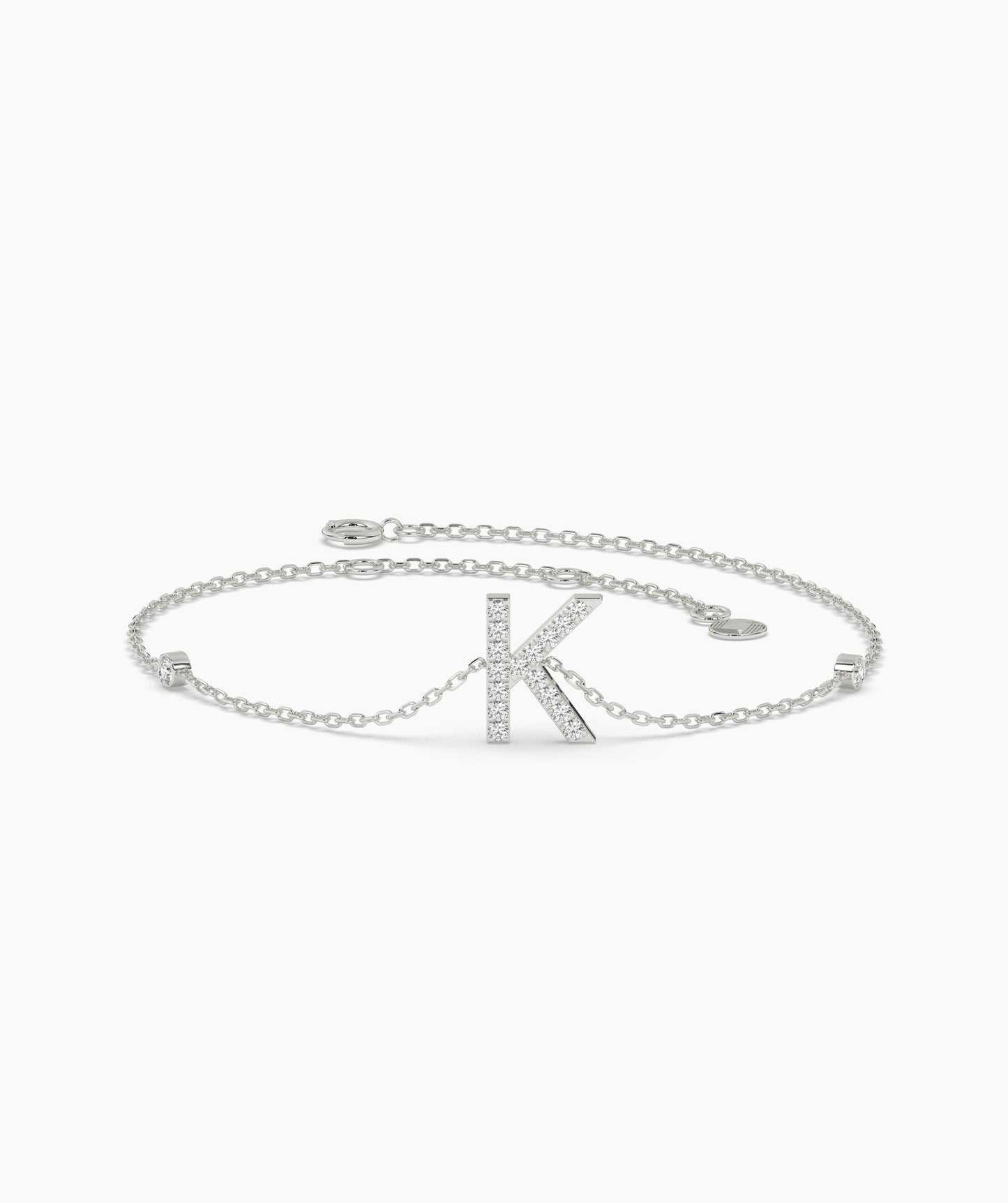 Elegant K Initial Sparkle Bracelet