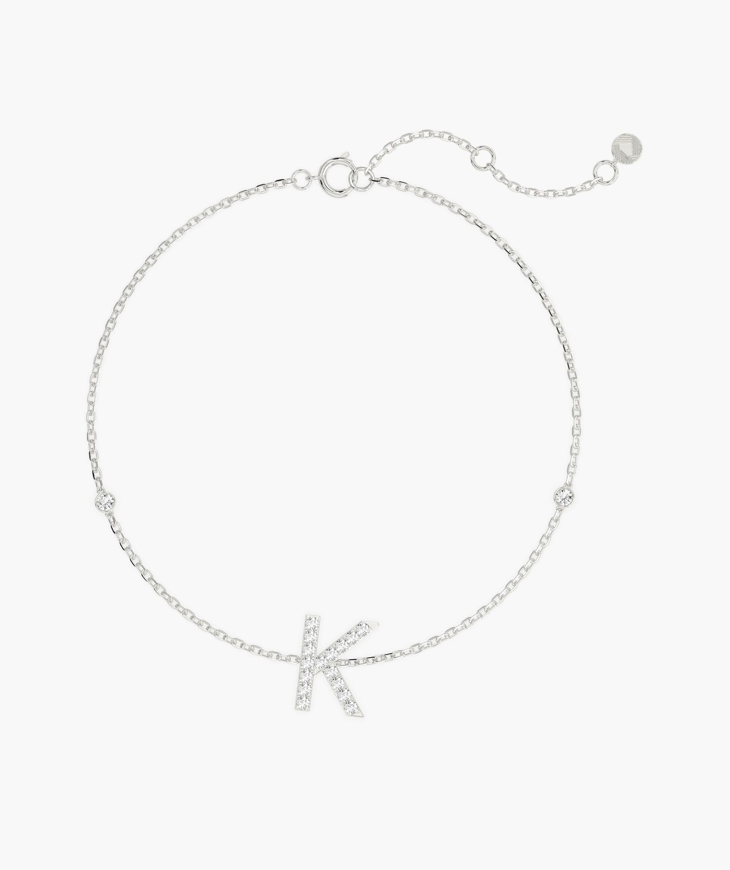 Elegant K Initial Sparkle Bracelet
