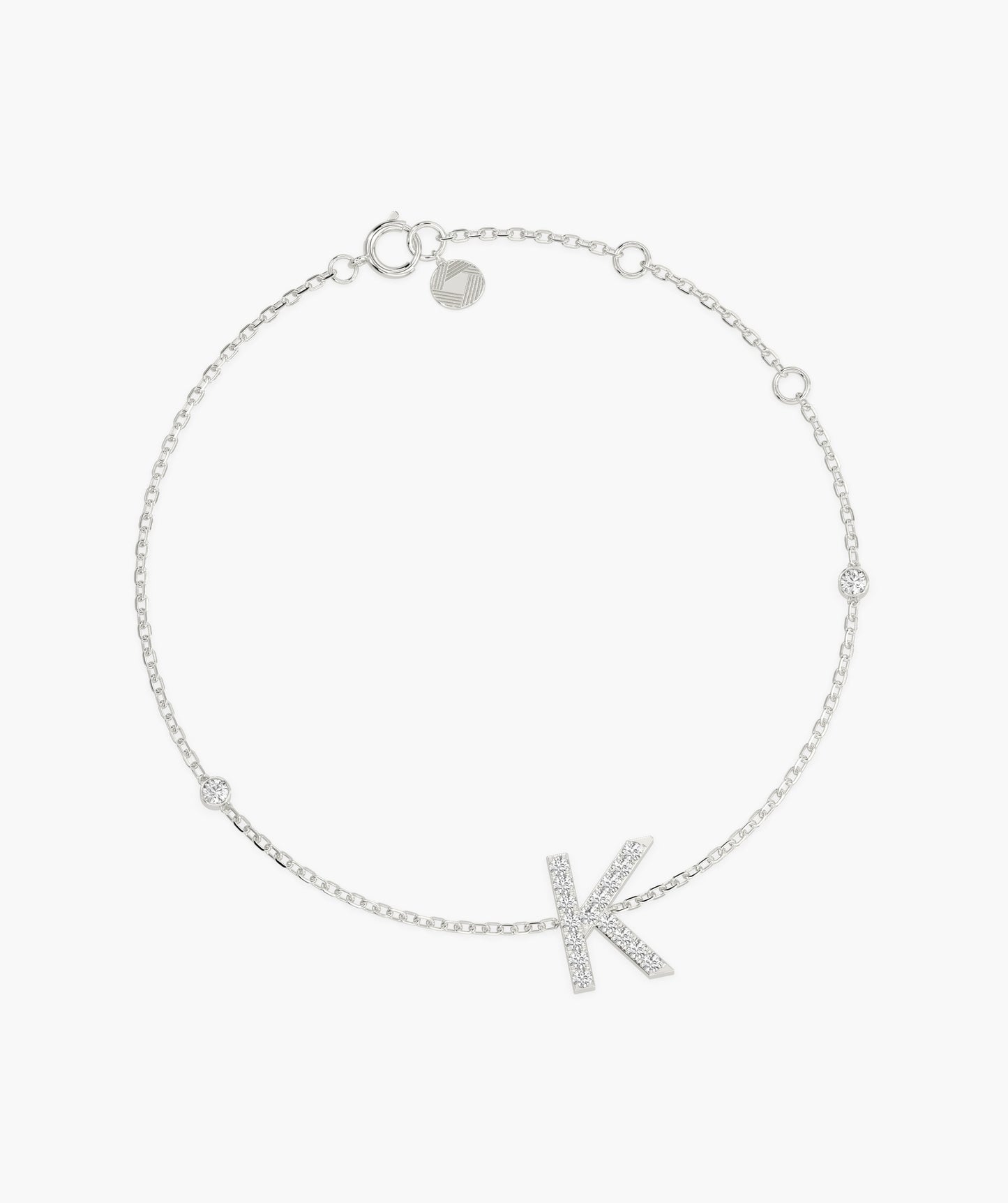 Elegant K Initial Sparkle Bracelet