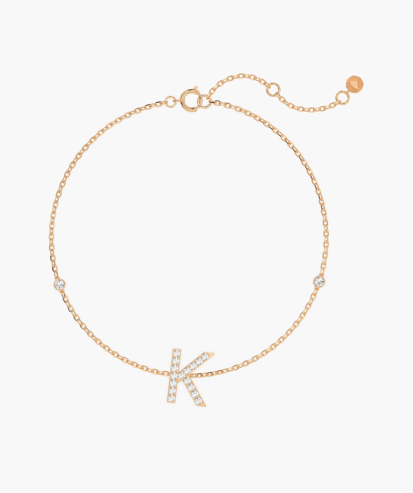 Elegant K Initial Sparkle Bracelet