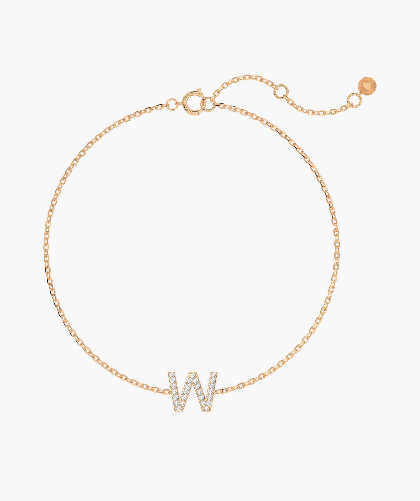 14K Gold Custom Letter Initial Bracelet