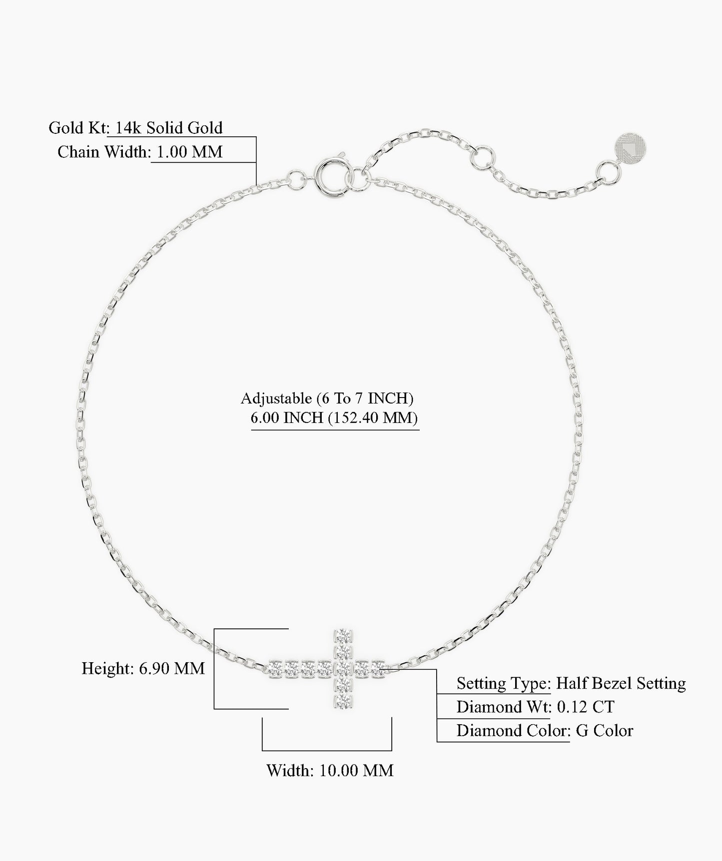 Linear Sparkle Diamond Bar Bracelet