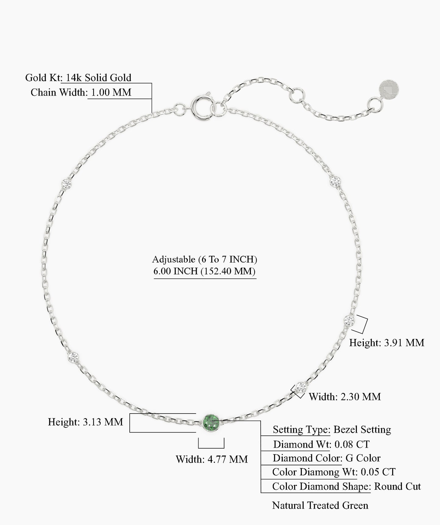 Emerald & Diamond Station Bracelet