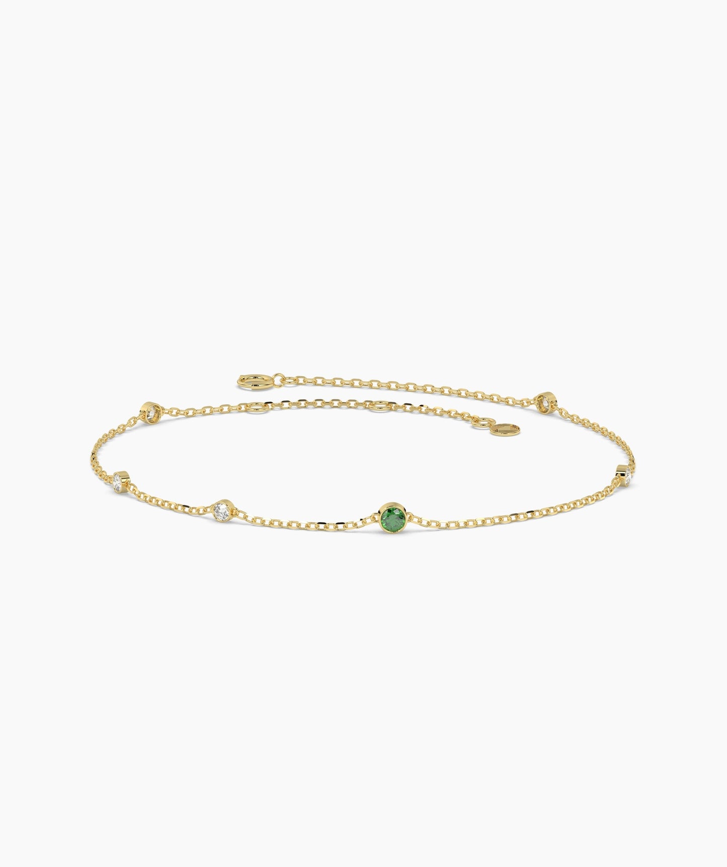 Emerald & Diamond Station Bracelet