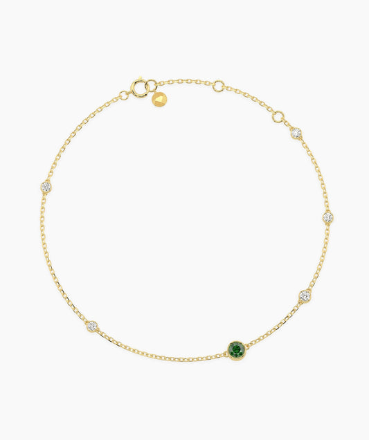 Emerald & Diamond Station Bracelet