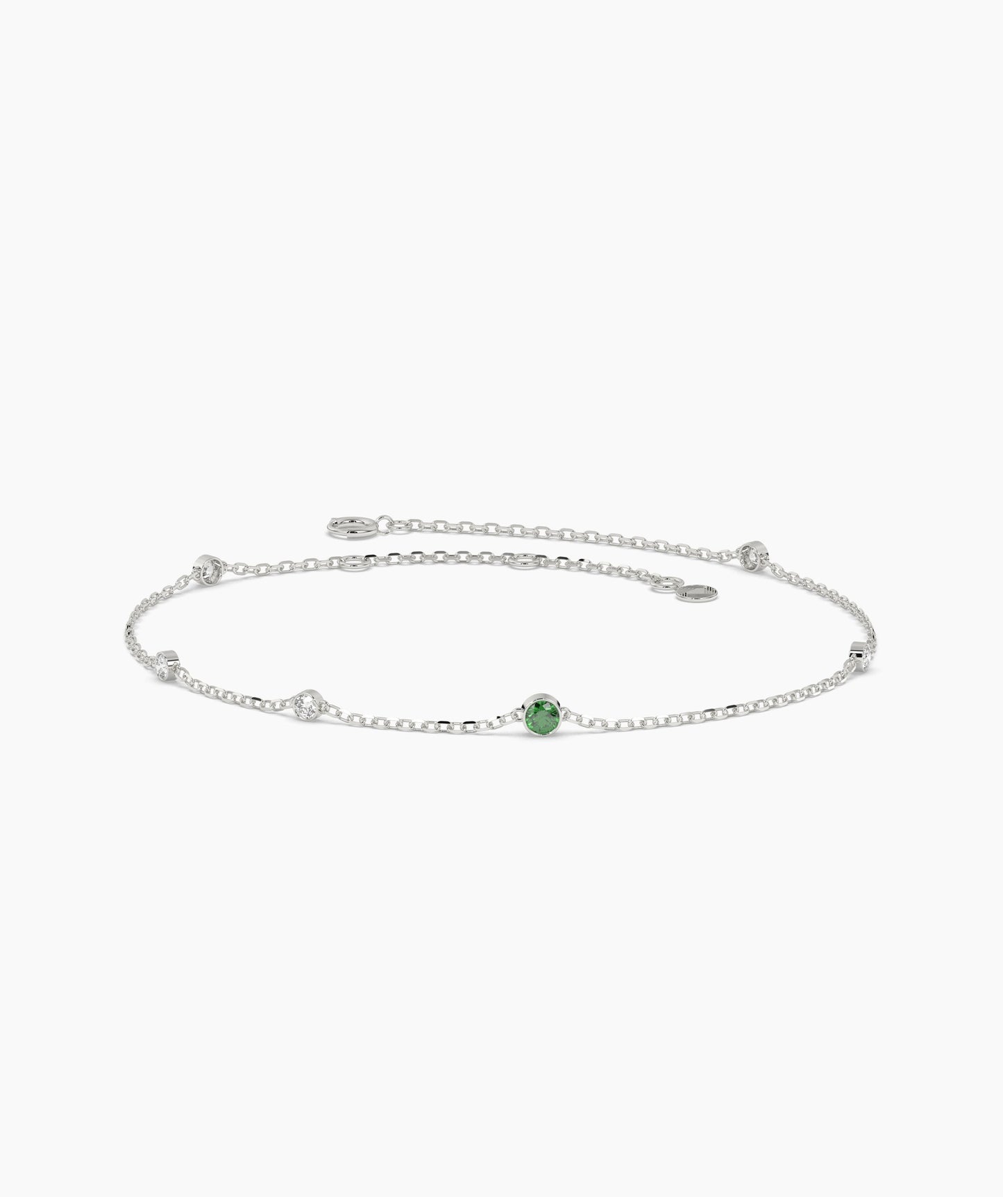 Emerald & Diamond Station Bracelet