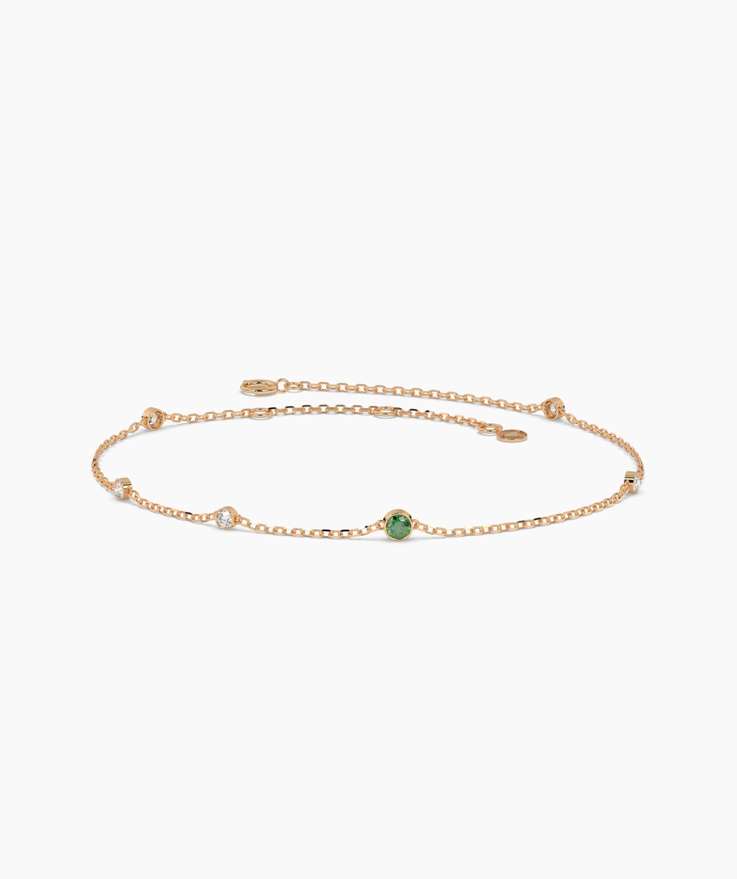 Emerald & Diamond Station Bracelet