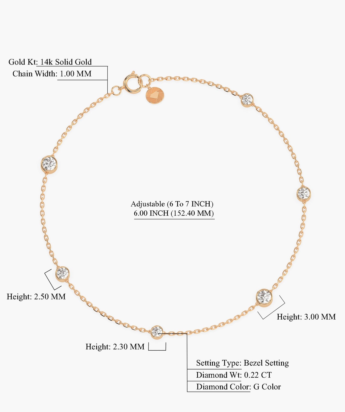 Elegant Diamond Station Bracelet